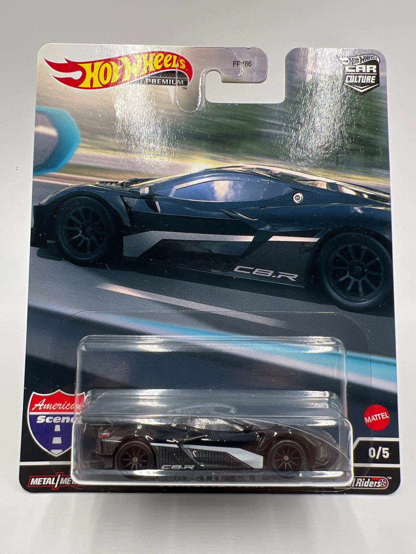Hot Wheels Premium Car Culture American Scene CHASE #0 Corvette C8.R Black W/Protector