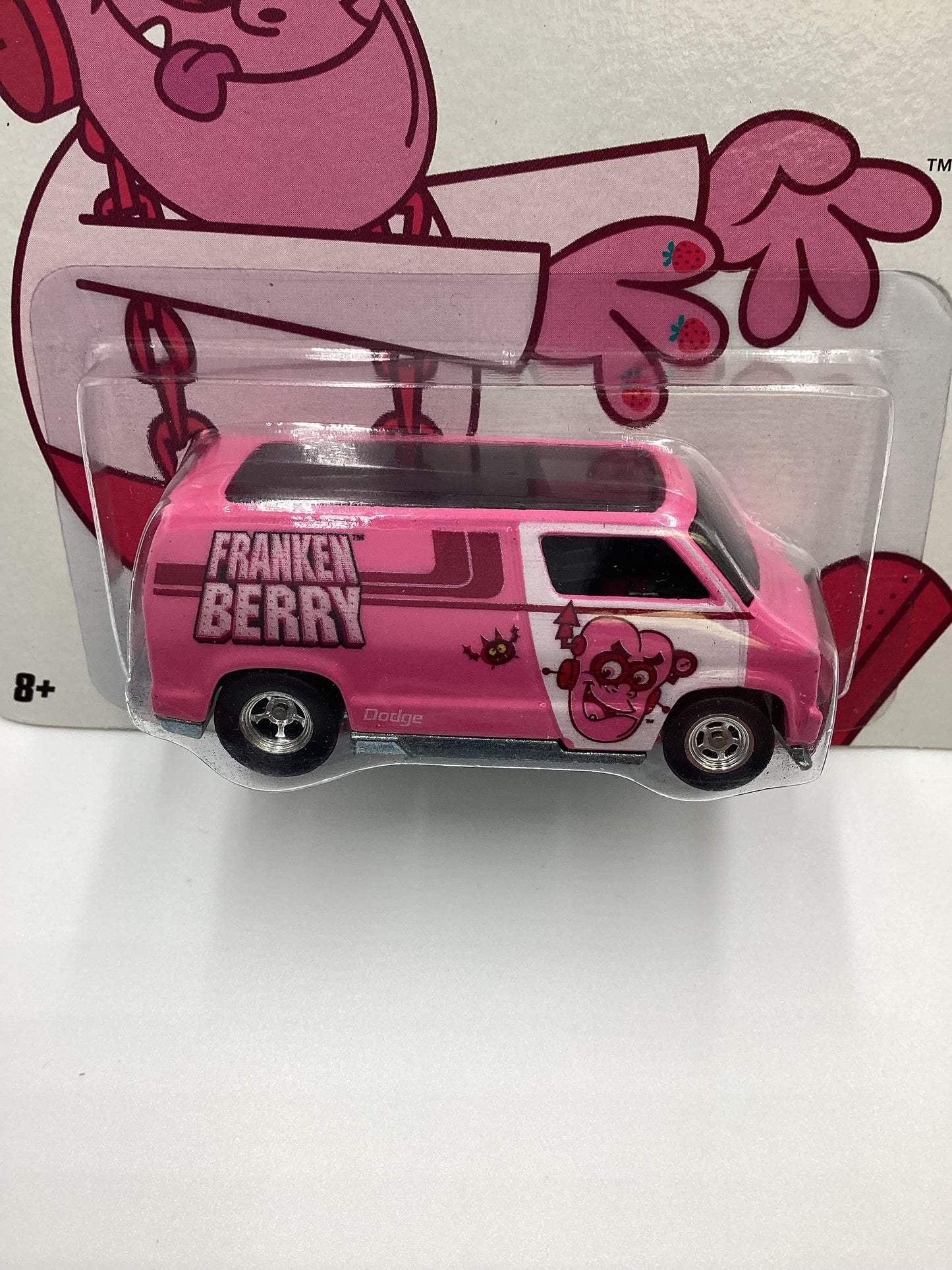 2011 Hot Wheels Premium General Mills Custom 77 Dodge Van Pink Franken Berry with protector