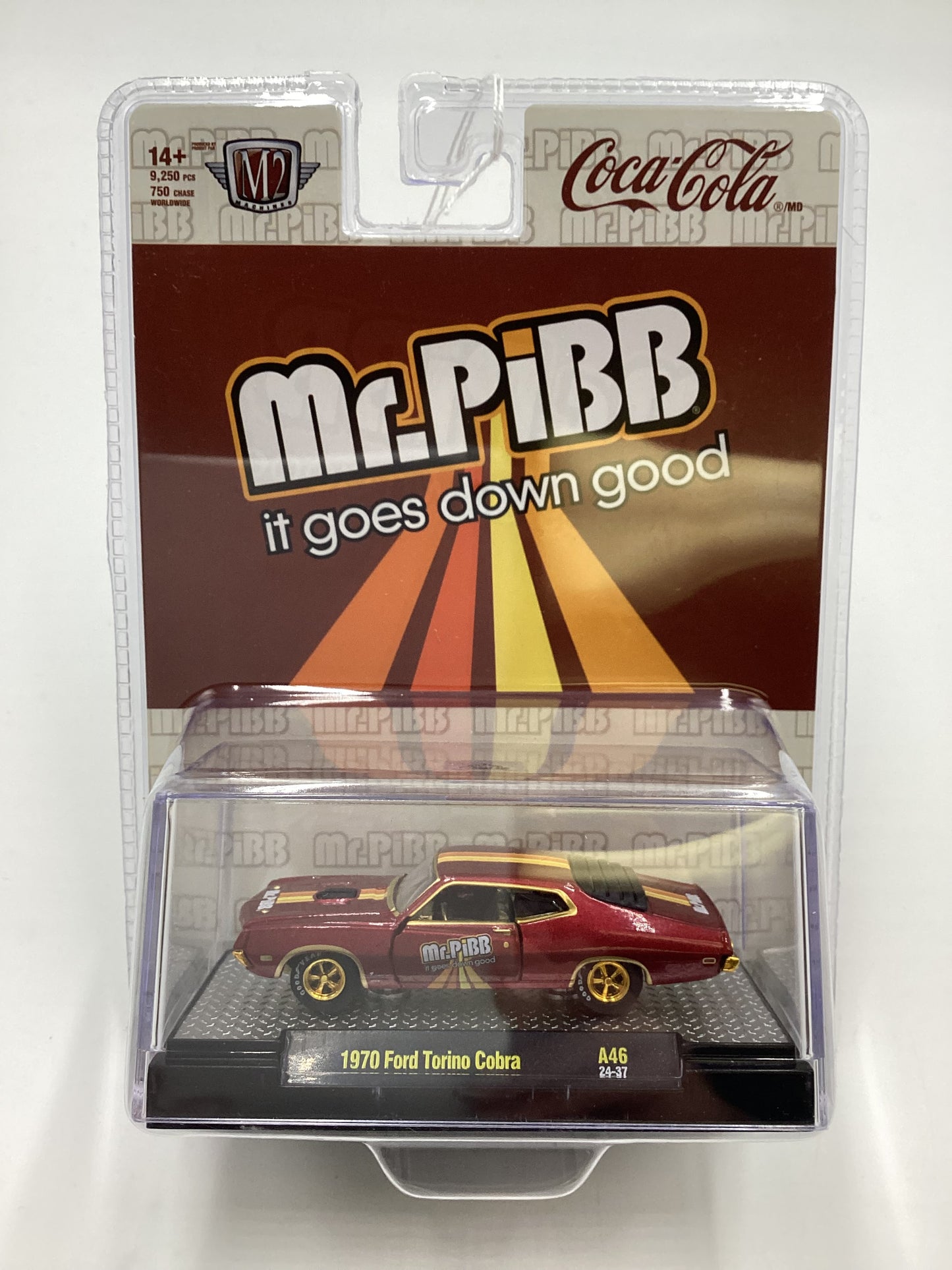 M2 Machines Coca Cola Mr. Pibb 1970 Ford Torino Cobra Brown CHASE A46