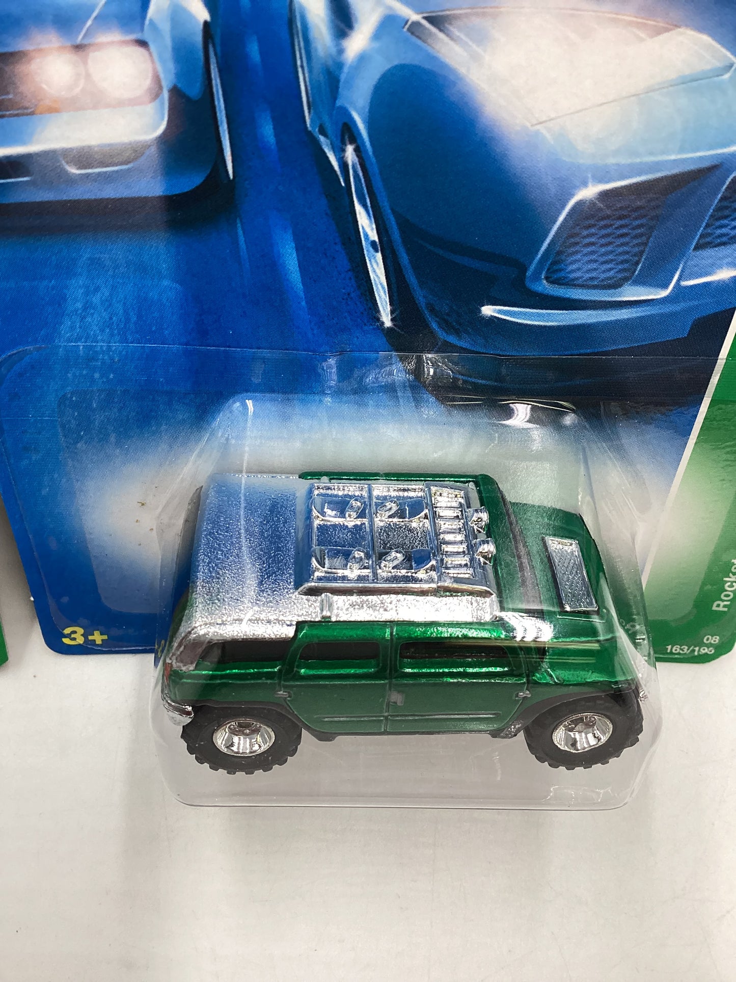 2008 Hot Wheels Super Treasure Hunt + Treasure Hunt Rockster Green #163 with protector