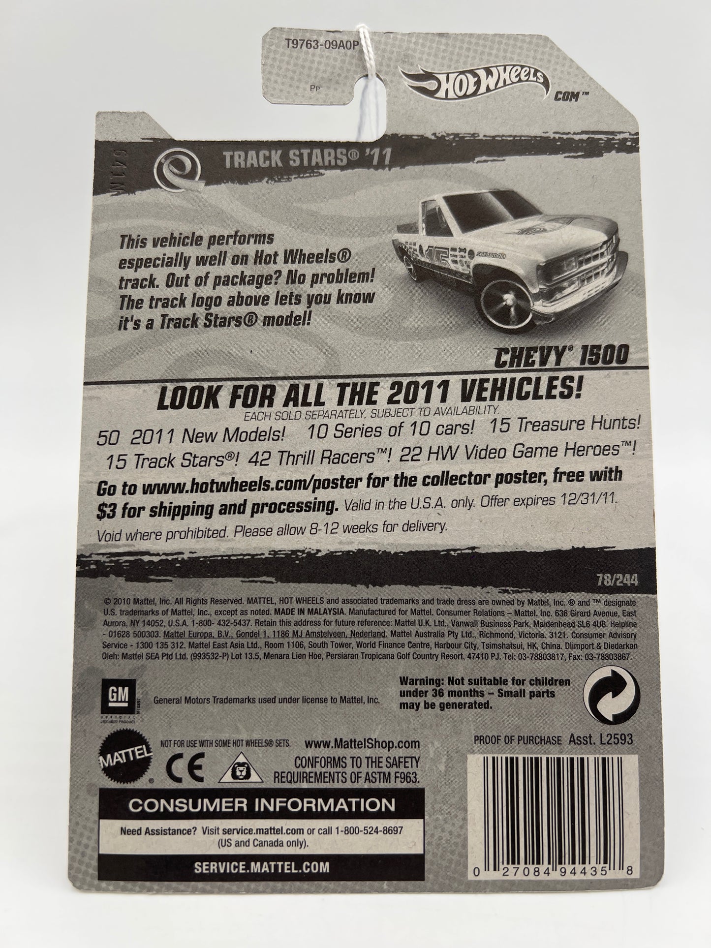 2011 Hot Wheels Track Stars #78 Chevy 1500 White 13B