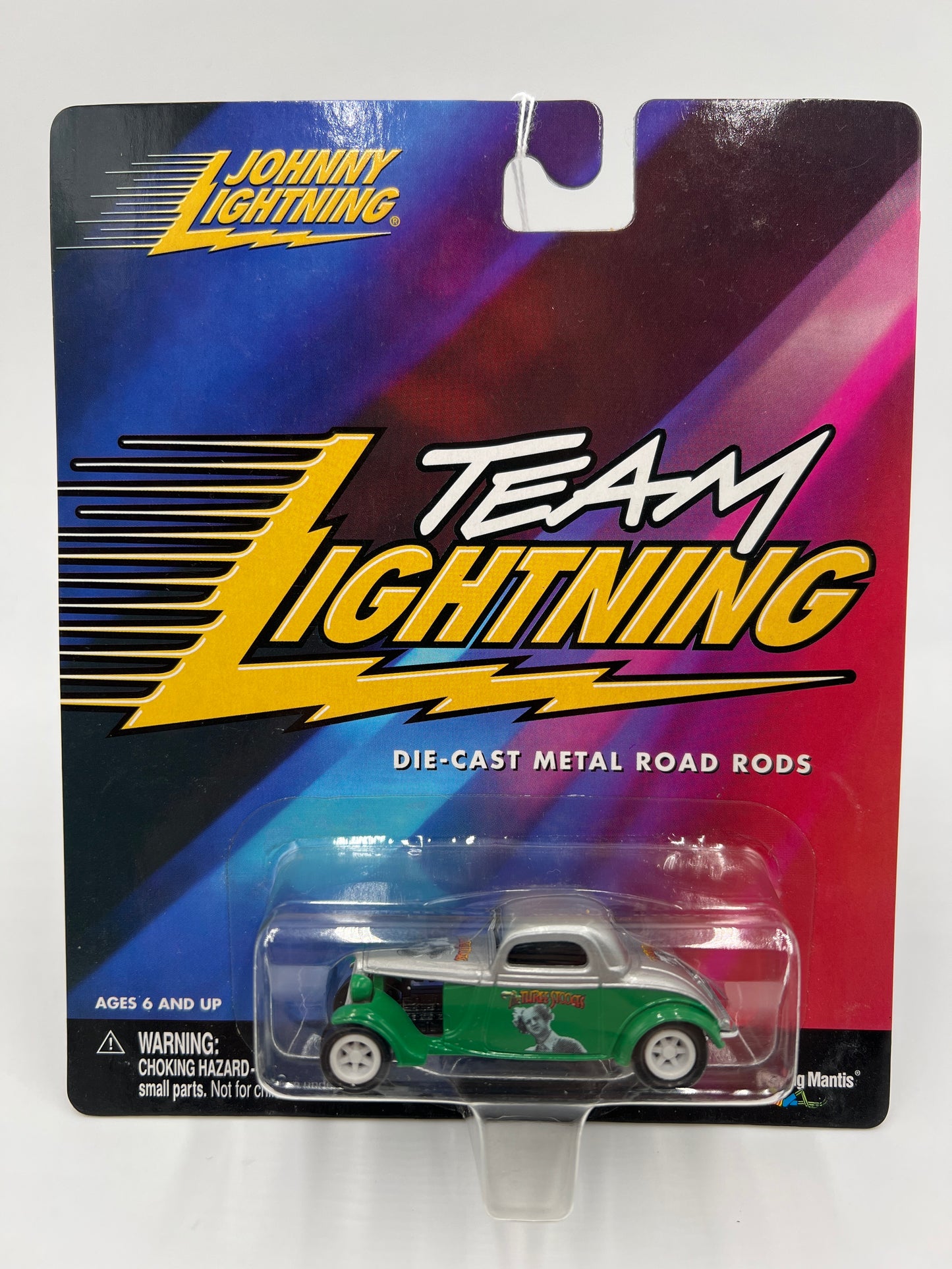 Johnny Lightning White Lightning Chase Team Lightning The Three Stooges 33 Flathead Larry Fine Green