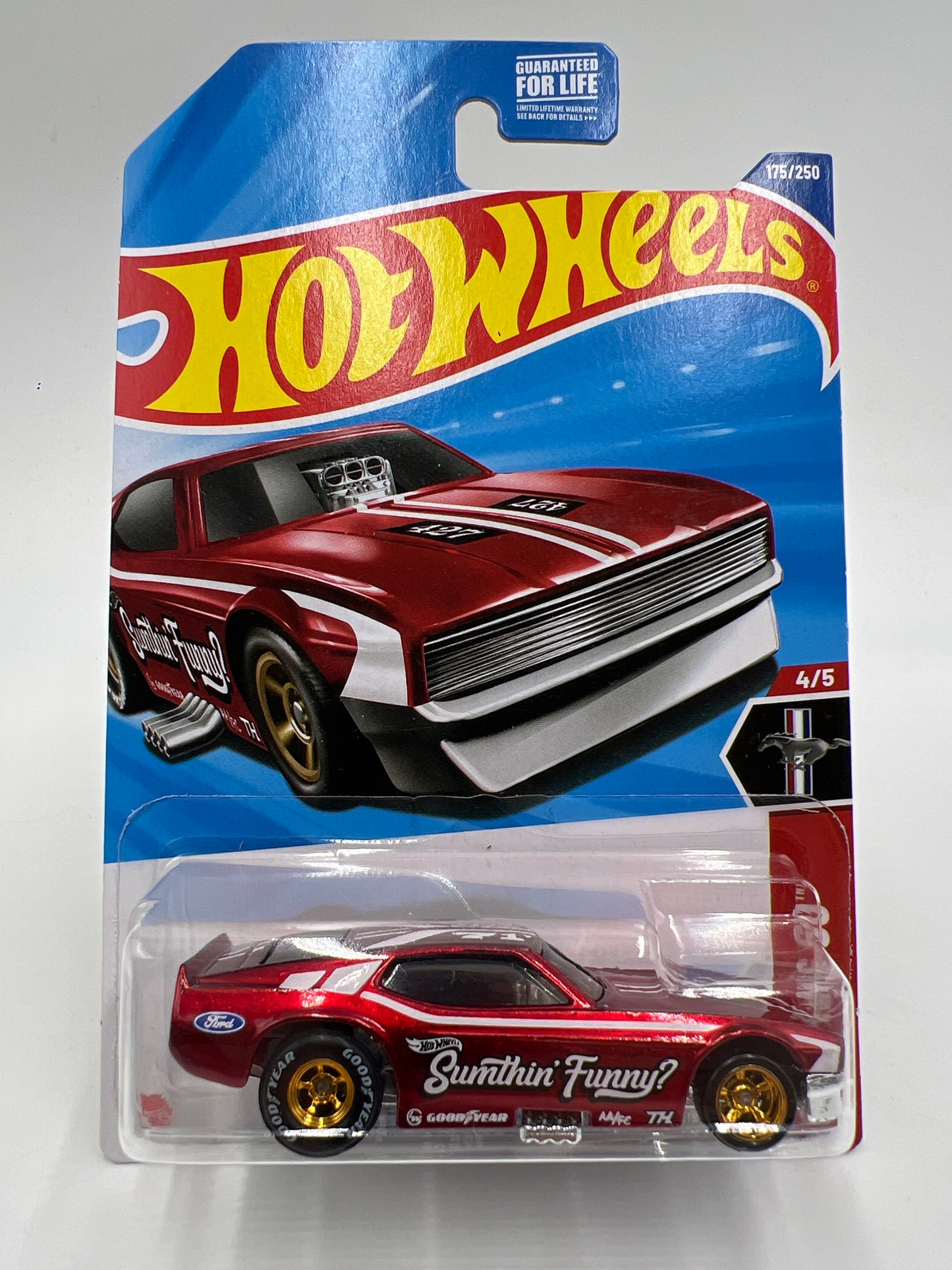 2025 Hot Wheels Super Treasure Hunt #175 71 Mustang Funny Car Red W/Protector