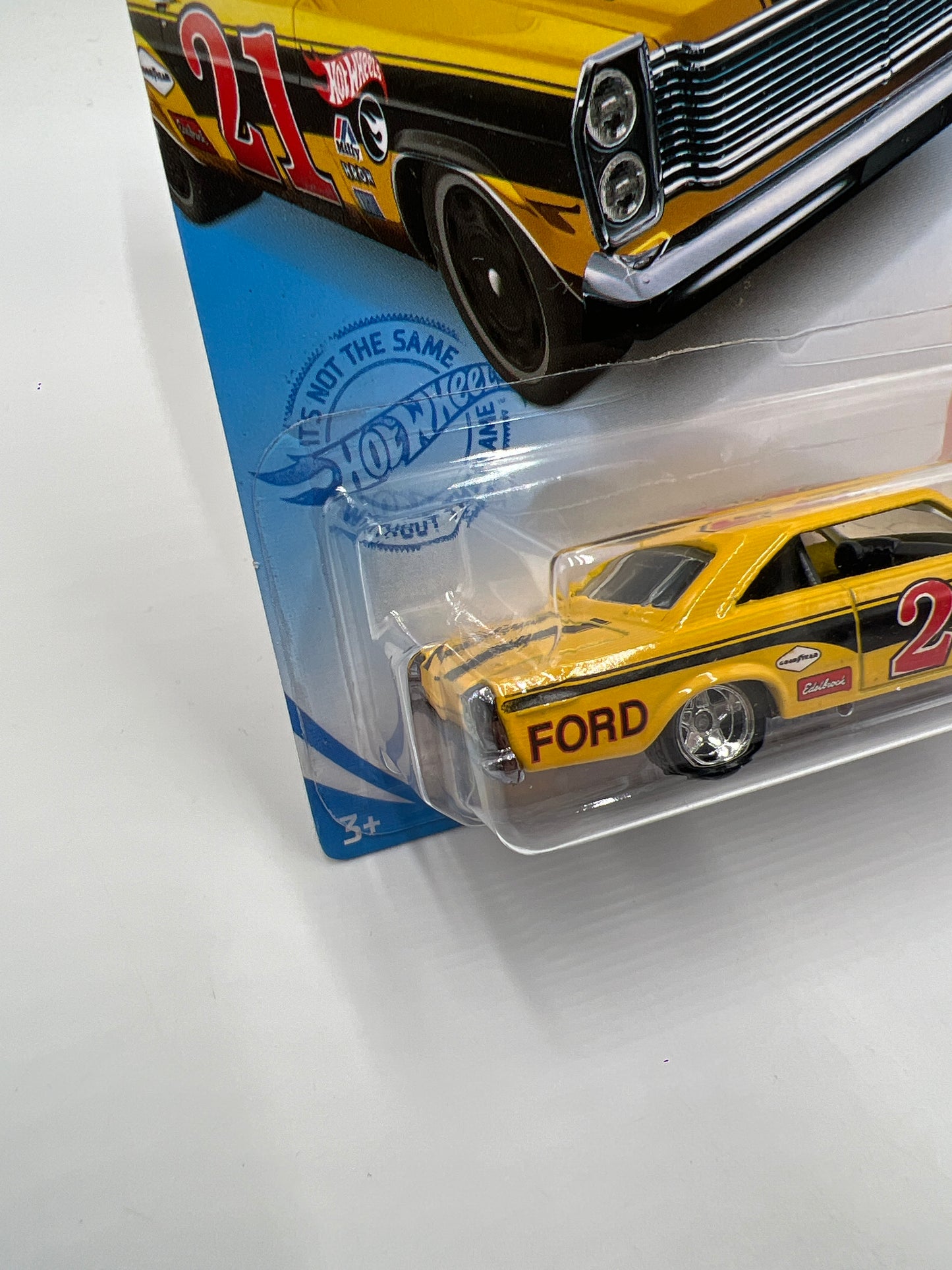 Hot Wheels Treasure Hunt 65 Ford Galaxie Yellow Wheel Swap Custom On Card W/Protector SR