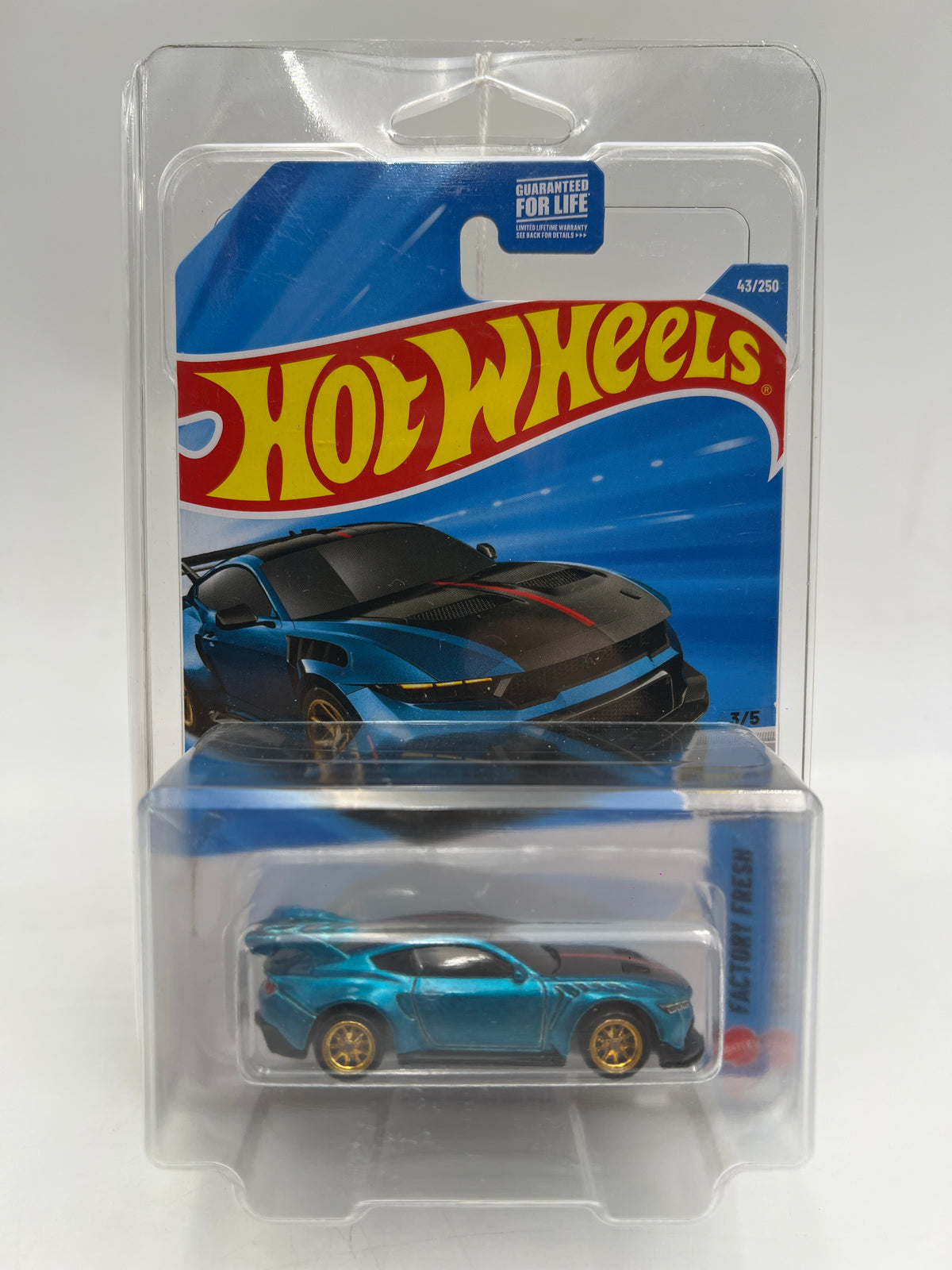 2026 Hot Wheels Super Treasure Hunt #43 Ford Mustang GTD Blue W/Protector