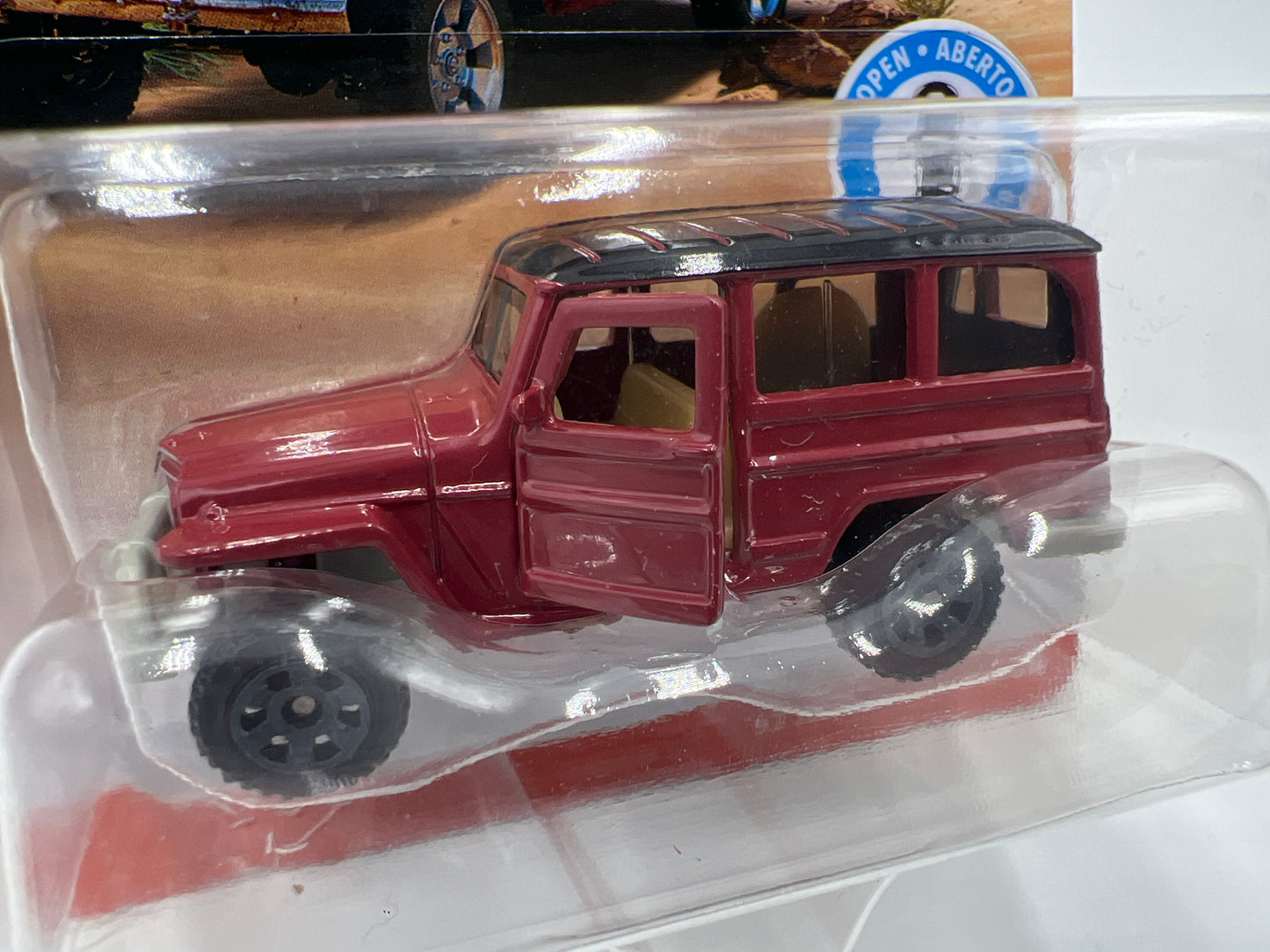 Matchbox Moving Parts MBX Off-Road 62 Jeep Willys Wagon Red 167P