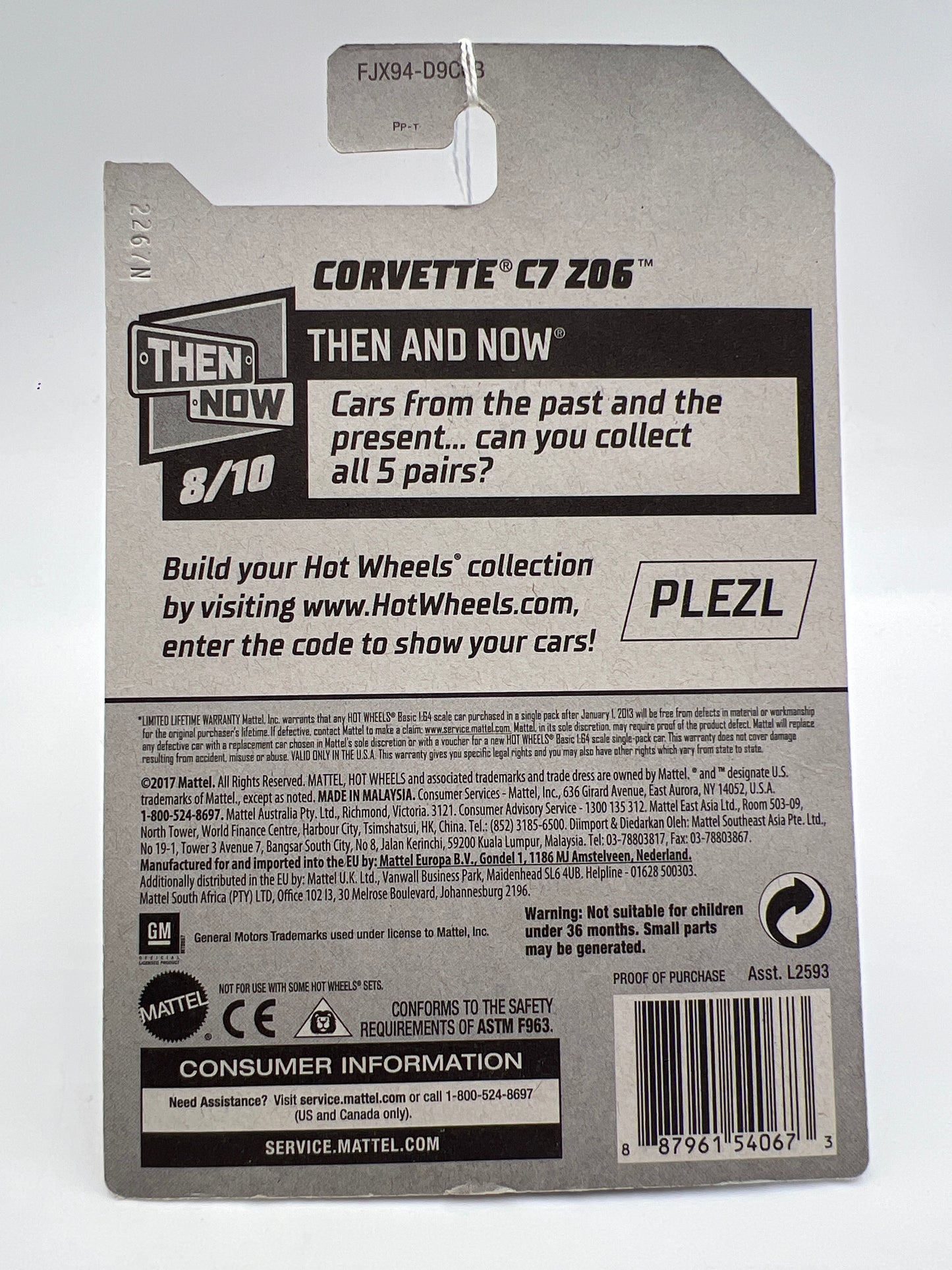 2018 Hot Wheels Then And Now #48 Corvette C7 Z06 Black 7B