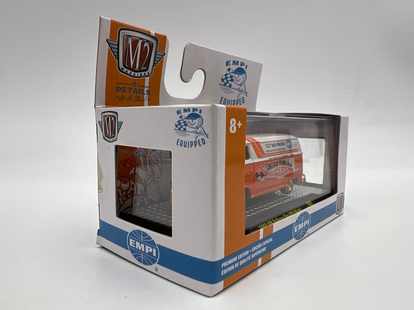 M2 Machines CHASE 1/750 Empi Equipped 1960 VW Delivery Van USA Model Orange/White R60