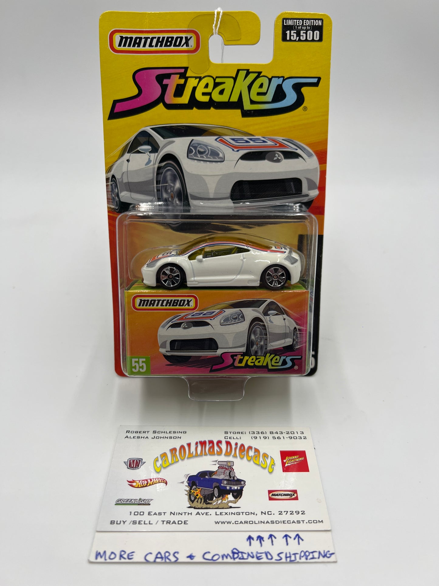 Matchbox Streakers #55 Mitsubishi Eclipse White Card Not Perfect (2) 172A