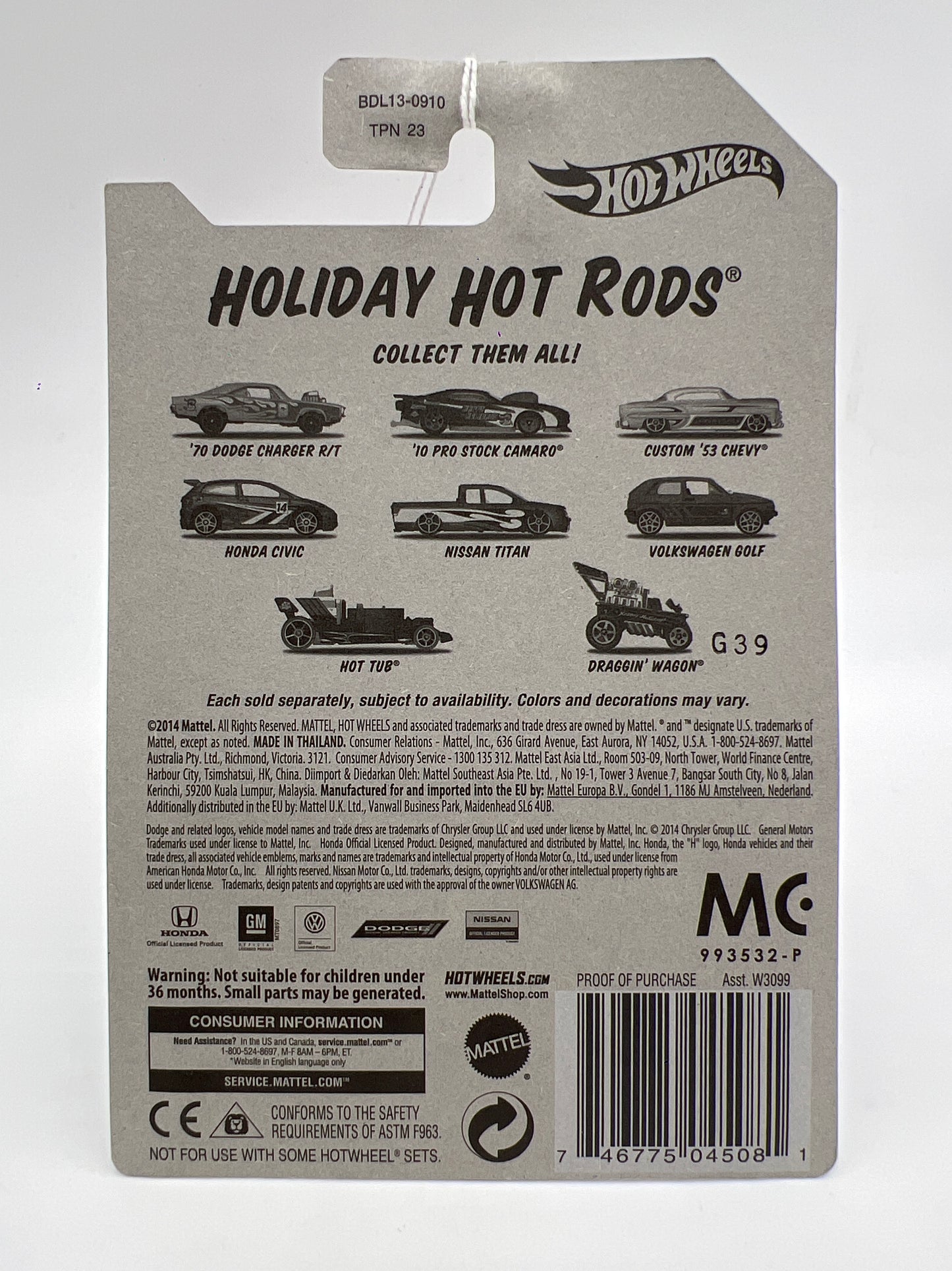2014 Hot Wheels Holiday Hot Rods #7 Draggin Wagon 150D