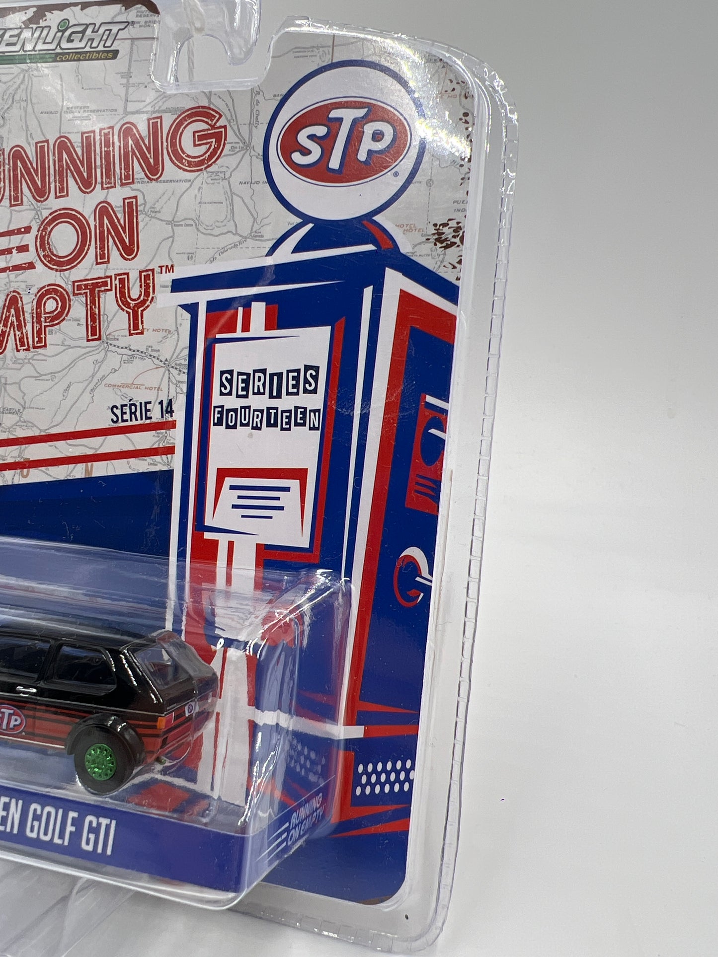 Greenlight Running On Empty Series 14 STP CHASE 1980 Volkswagen Golf GTI Black/Red