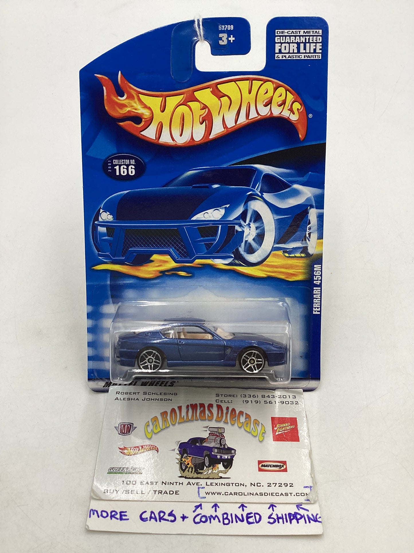 2001 Hot Wheels #166 Ferrari 456M Blue PR5 Wheels