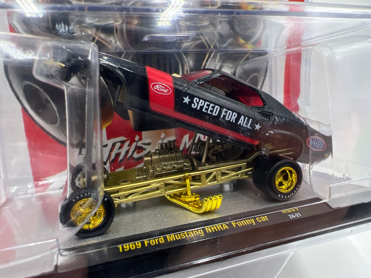 M2 Machines Hobby Release CHASE 1/342 1969 Ford Mustang NHRA Funny Car Black HS51