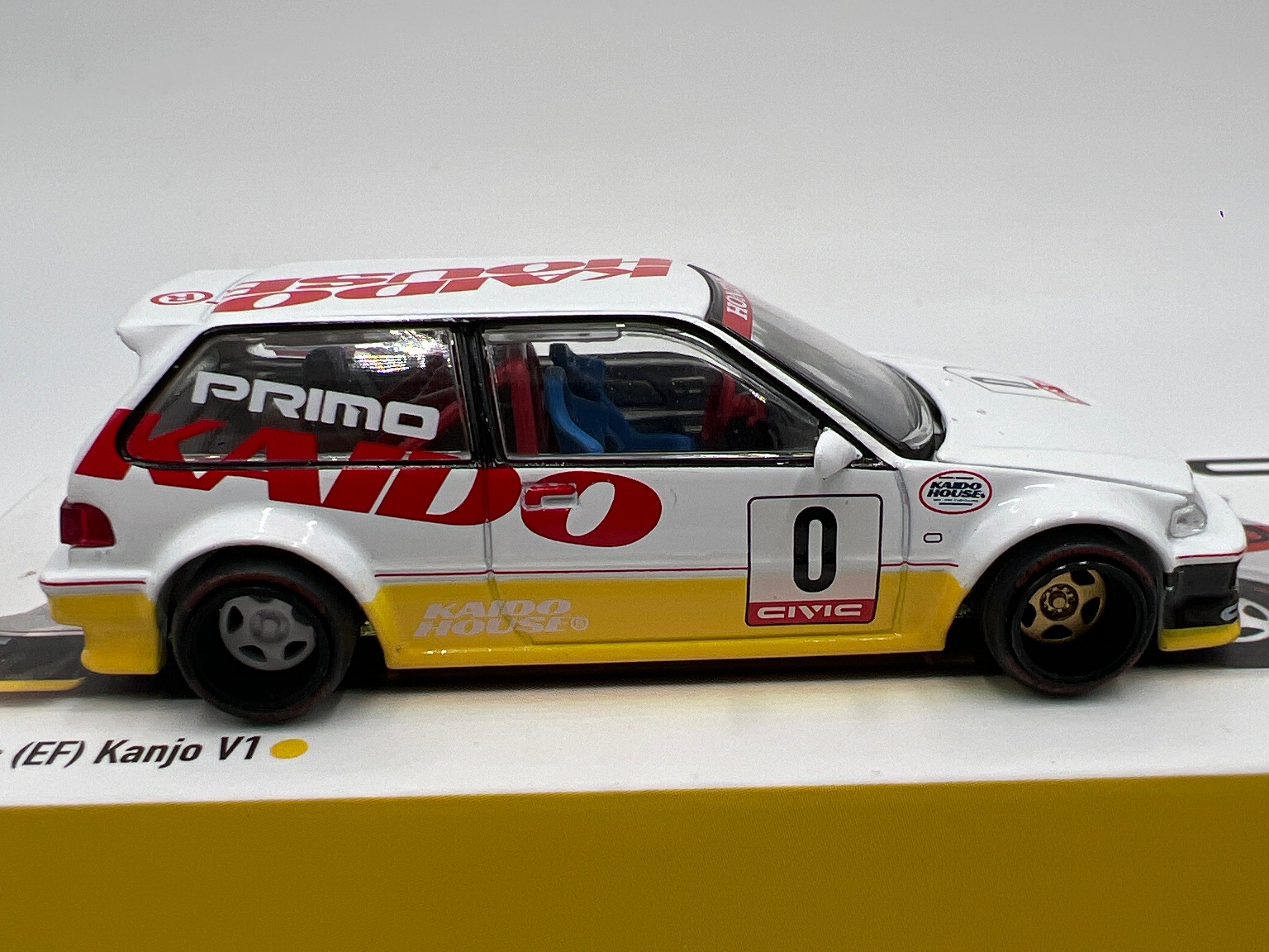 Mini GT Kaido House #139 Honda Civic EF Kanjo V1 White/Yellow