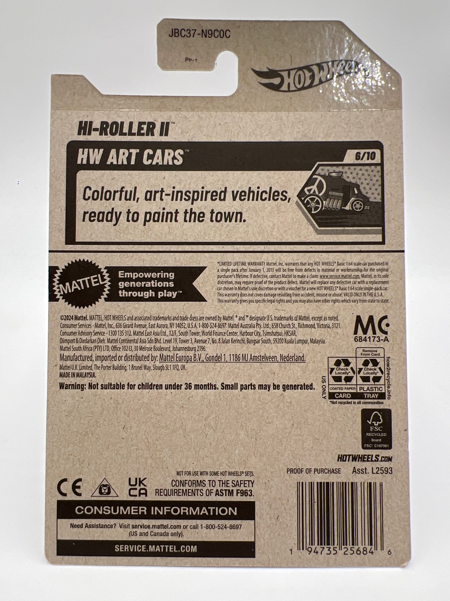 2025 Hot Wheels C Case Super Treasure Hunt #61 Hi-Roller II Black/White W/Protector #2