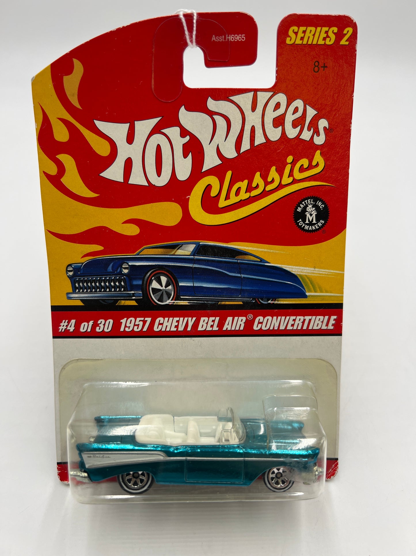 Hot Wheels Classics Series 2 #4 1957 Chevy Bel Air Convertible Blue *Soft Corners*