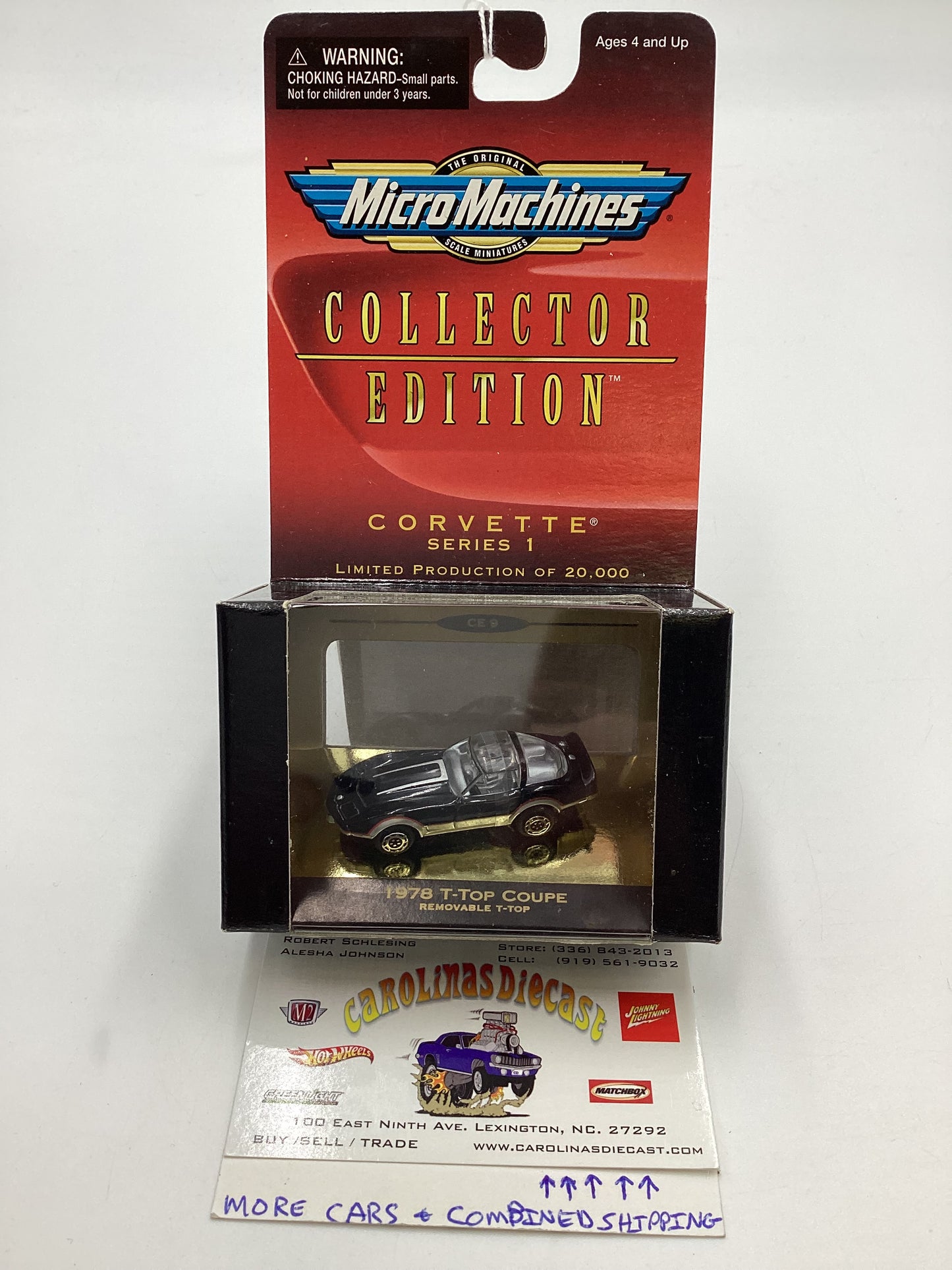 Micro Machines Collectors Edition Corvette Series 1 1978 T-Top Coupe Black 1/20000 SR