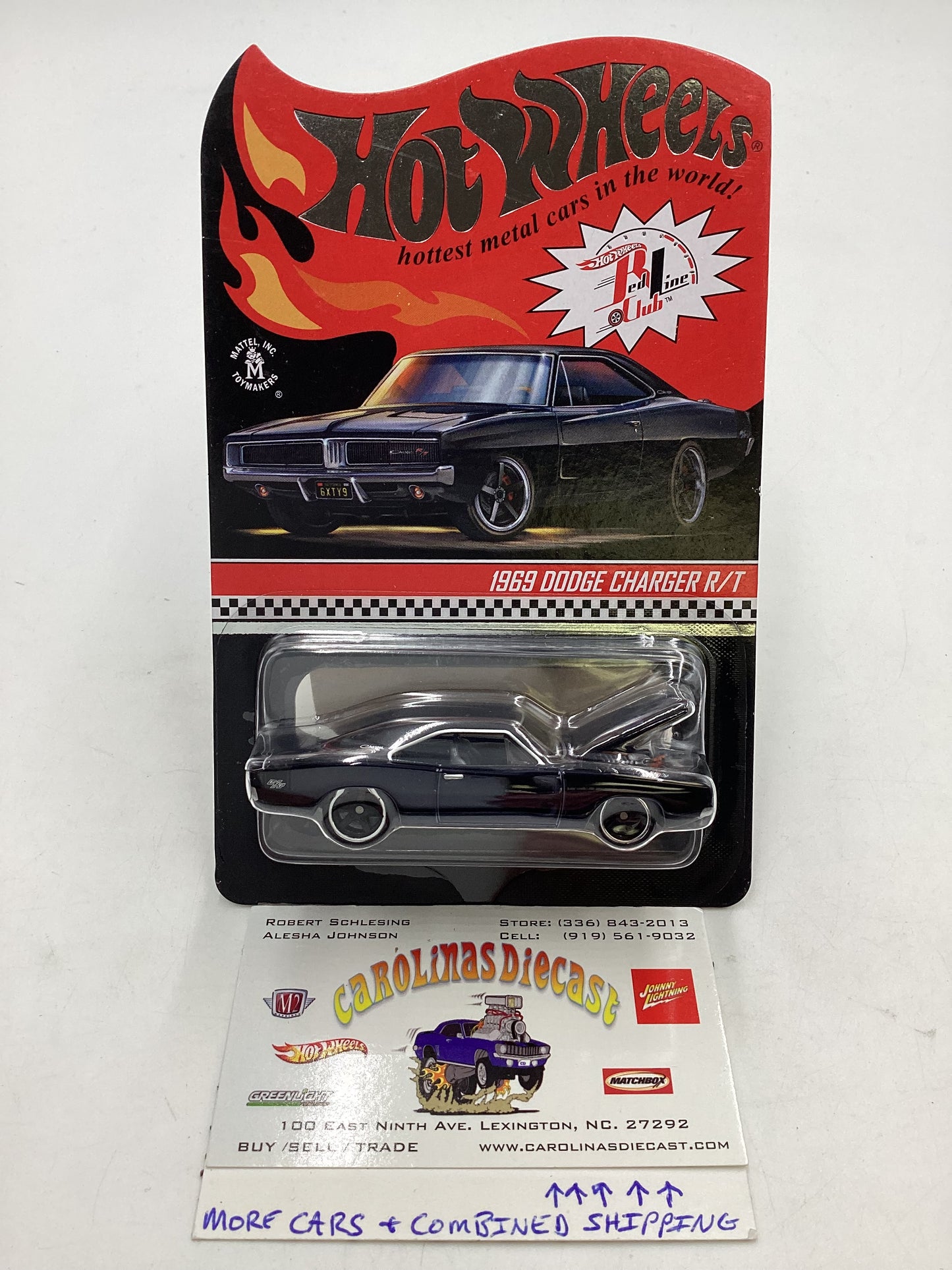 2020 Hot wheels Redline club RLC 16854/17500 1969 Dodge Charger R/T Black with protector