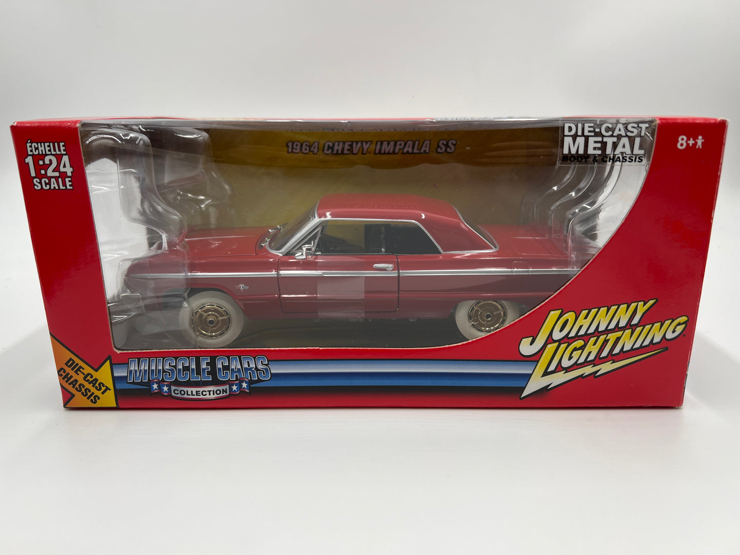 Johnny Lightning 1:24 Scale White Lightning Muscle Cars Chase 1964 Chevy Impala SS Red VHTF