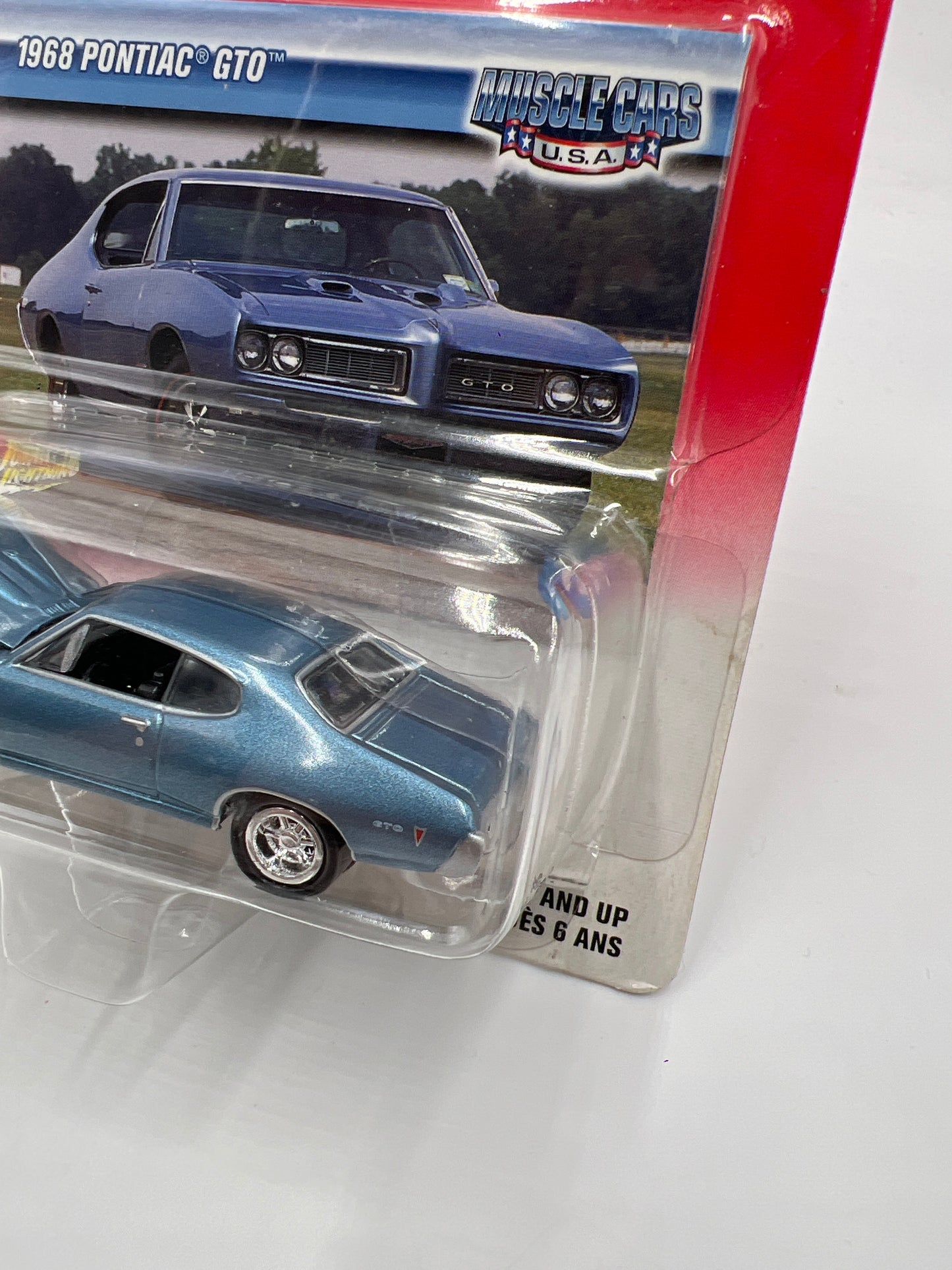 Johnny Lightning Muscle Cars USA #16 1968 Pontiac GTO Blue Bad Card 221D