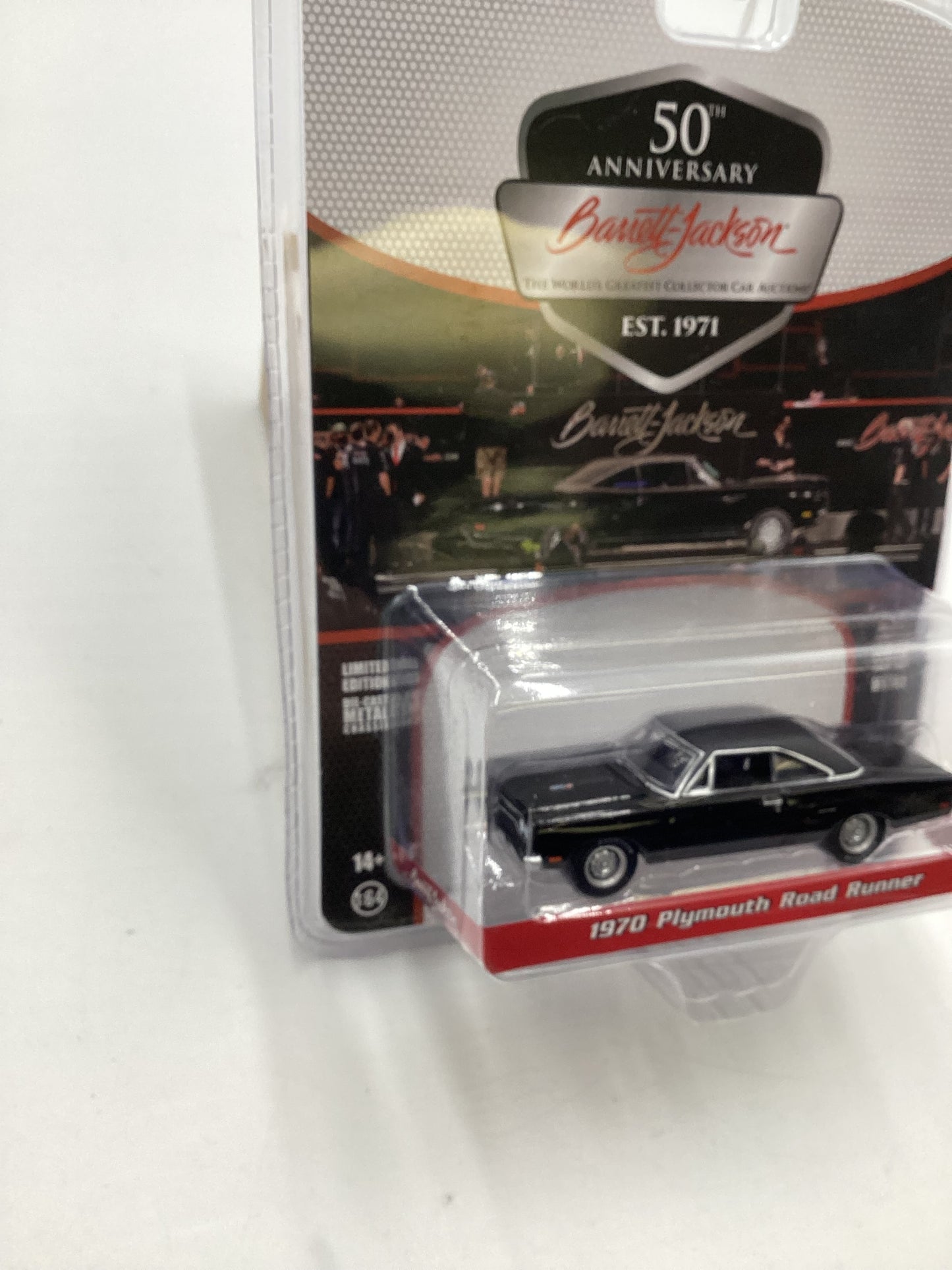 Greenlight 50th Anniversary Barrett-Jackson Series 8 1970 Plymouth Road Runner Black 180G