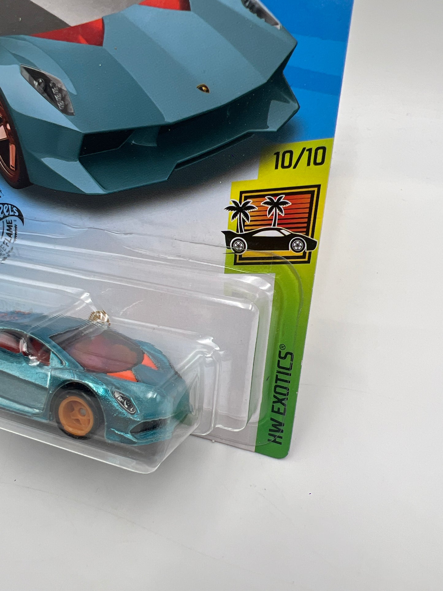 2020 Hot Wheels Super Treasure Hunt #164 Lamborghini Sesto Elemento Blue W/Protector