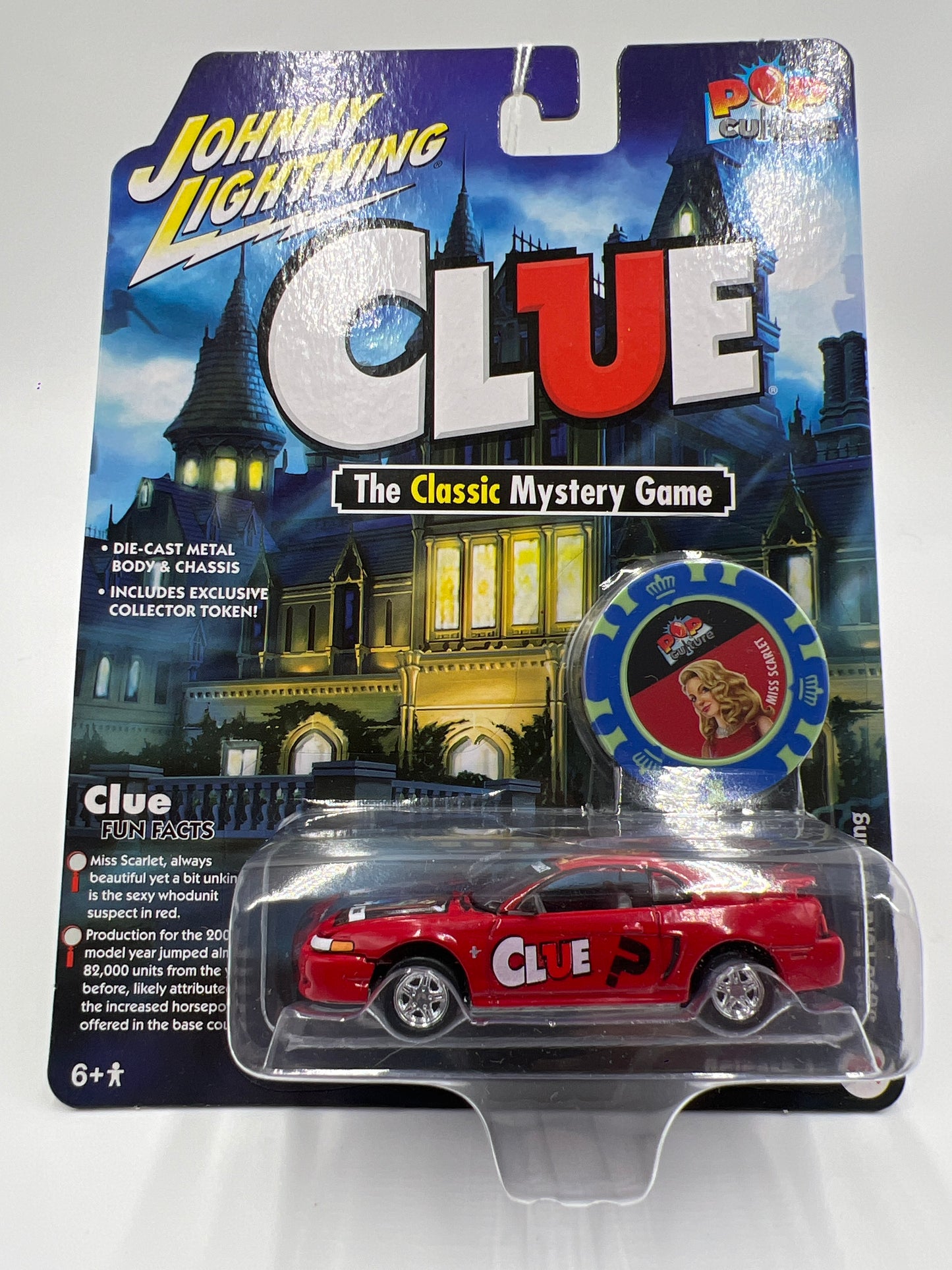 Johnny Lightning Pop Culture Clue Release 1 #3 2000 Ford Mustang Red 230E