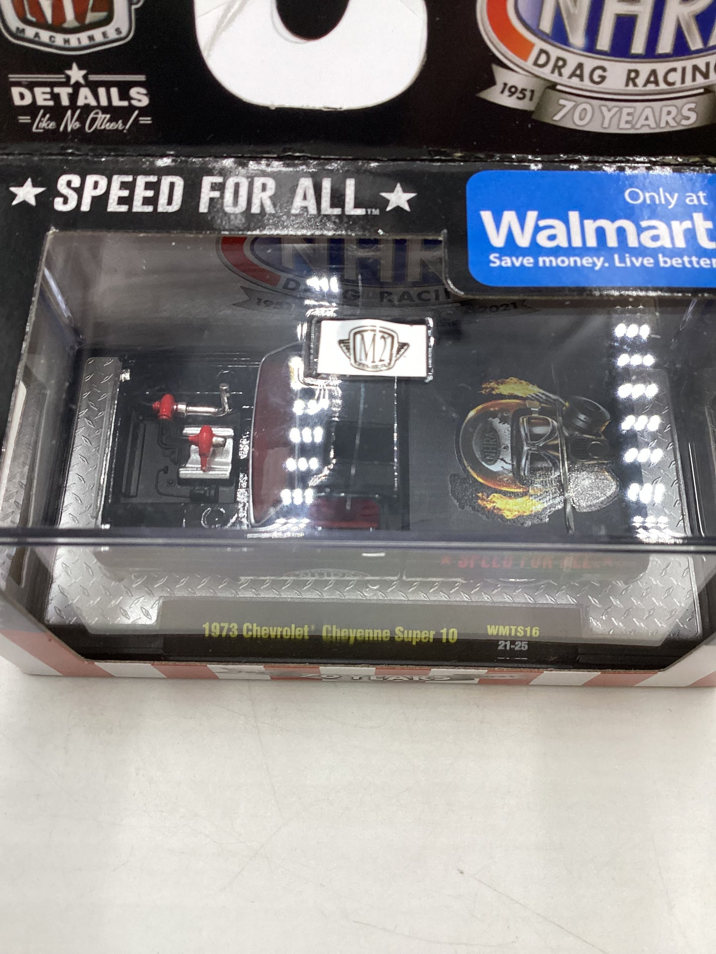 M2 Machines Walmart Exclusive NHRA 1973 Chevrolet Cheyenne Super 10 Black WMTS16