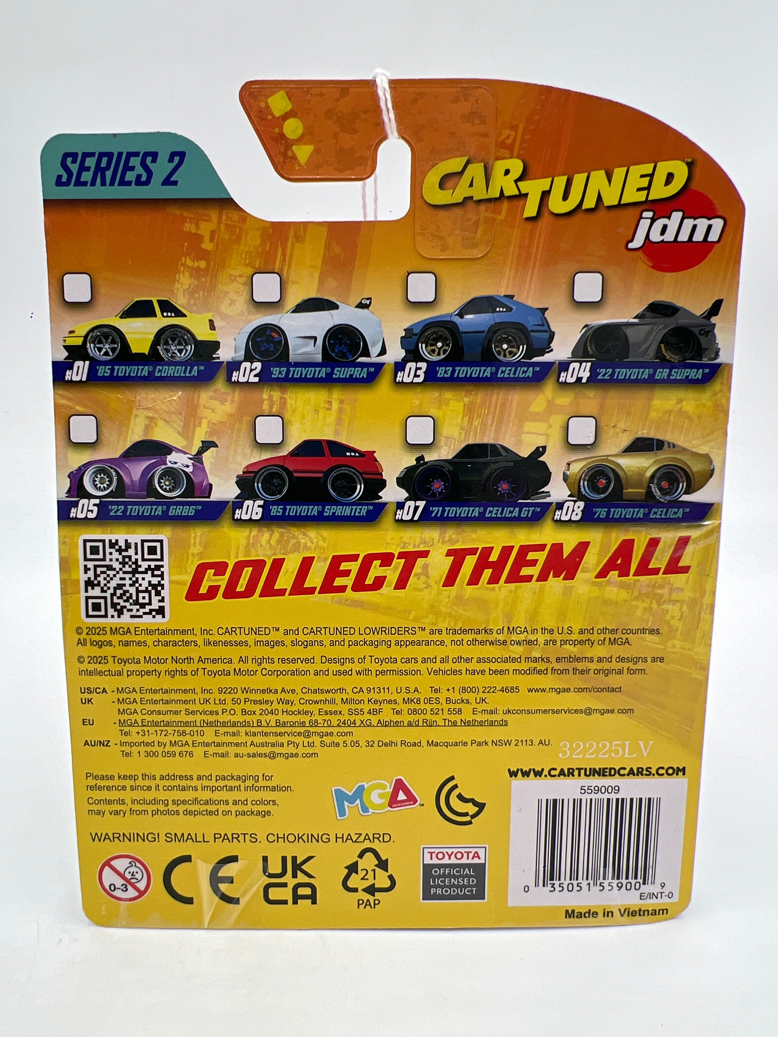 2025 MGA Car Tuned JDM Series 2 #8 76 Toyota Celica Orange 178Q