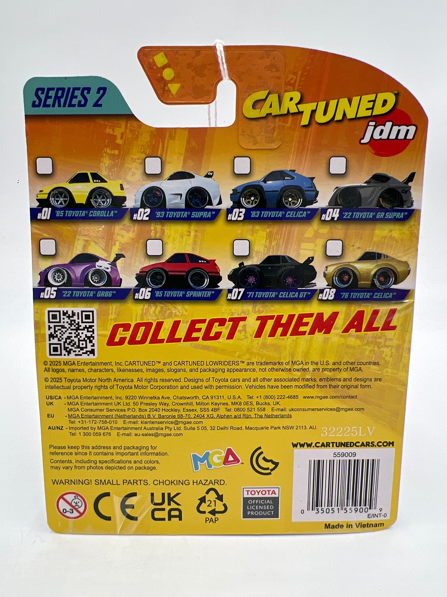 2025 MGA Car Tuned JDM Series 2 #8 76 Toyota Celica Orange 178Q