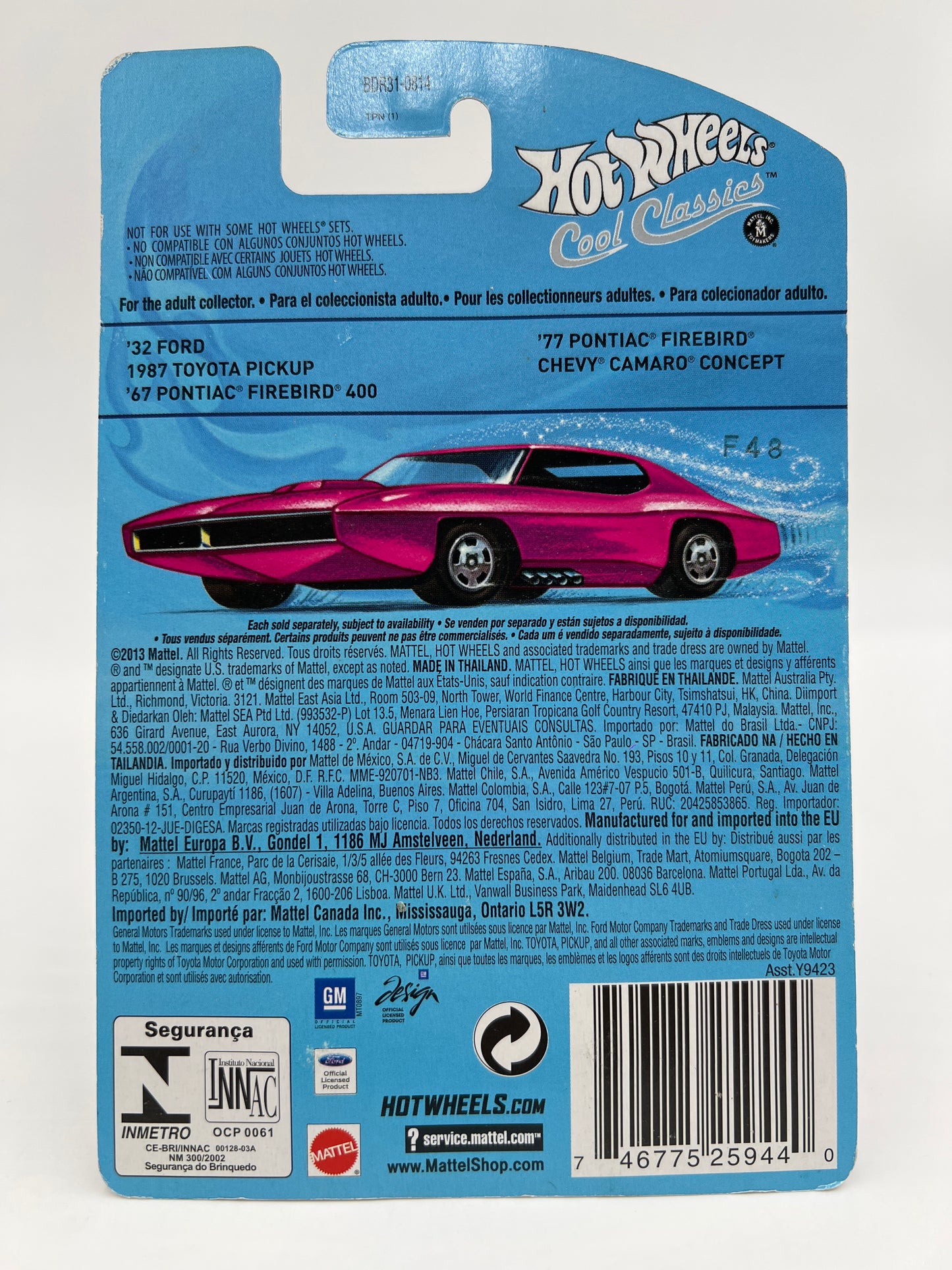 Hot Wheels Cool Classics #2 1987 Toyota Pickup Spectrafrost Orange W/Protector