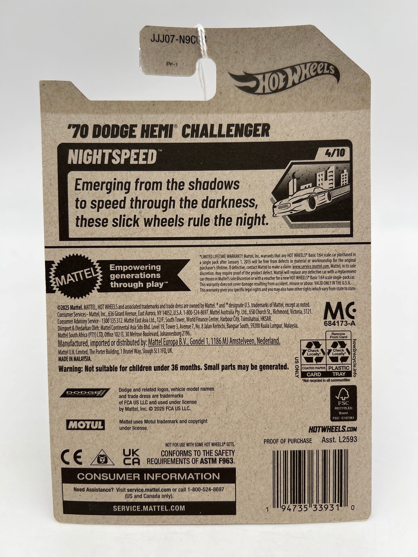 2026 Hot Wheels B Case Nightspeed #36 70 Dodge Hemi Challenger Gold