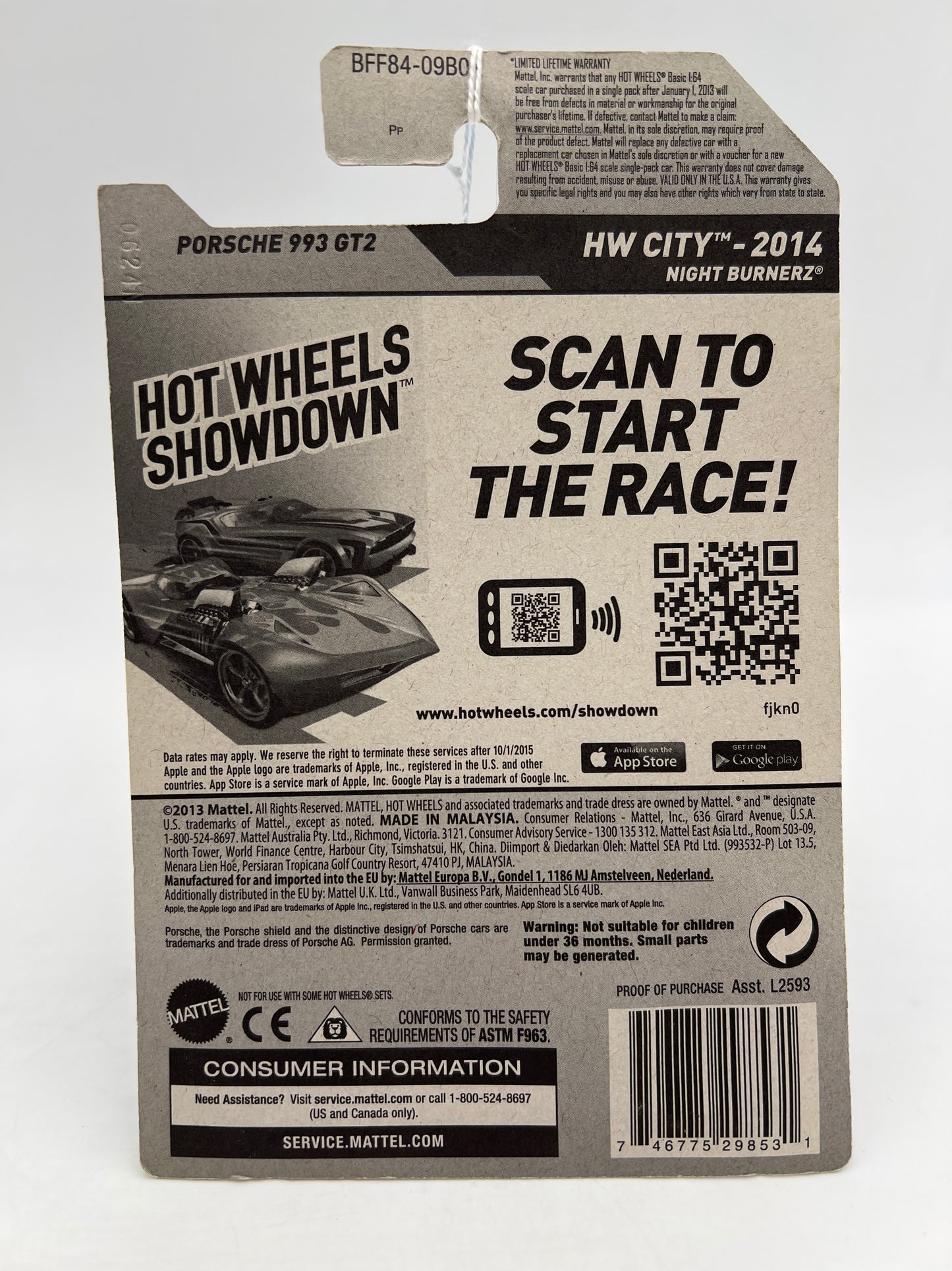 2014 Hot Wheels City #27 Porsche 993 GT2 White