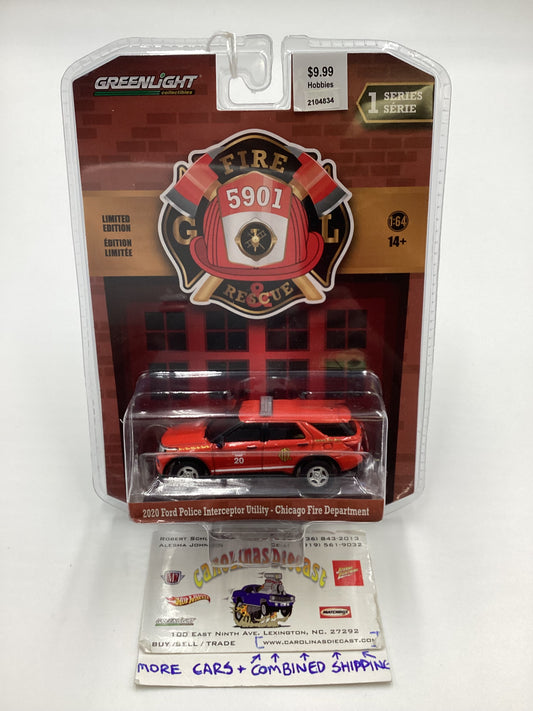 Greenlight Fire and Rescue 5901 Series 1 Chicago Fire Department 2020 Ford Police Interceptor Utility Red 178D