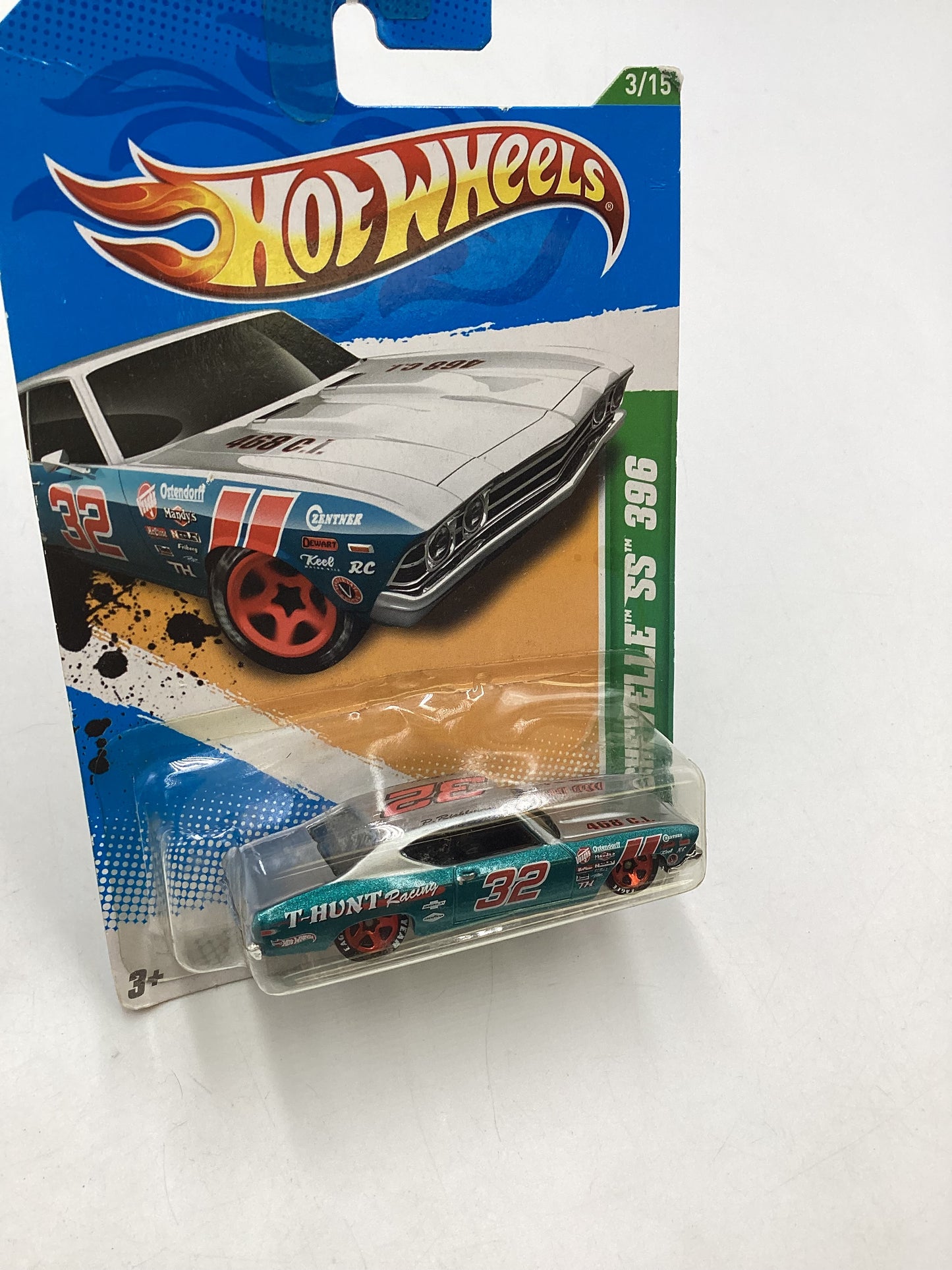 2012 Hot Wheels Treasure Hunt #53 70 Chevelle SS 396 (Bad Card)