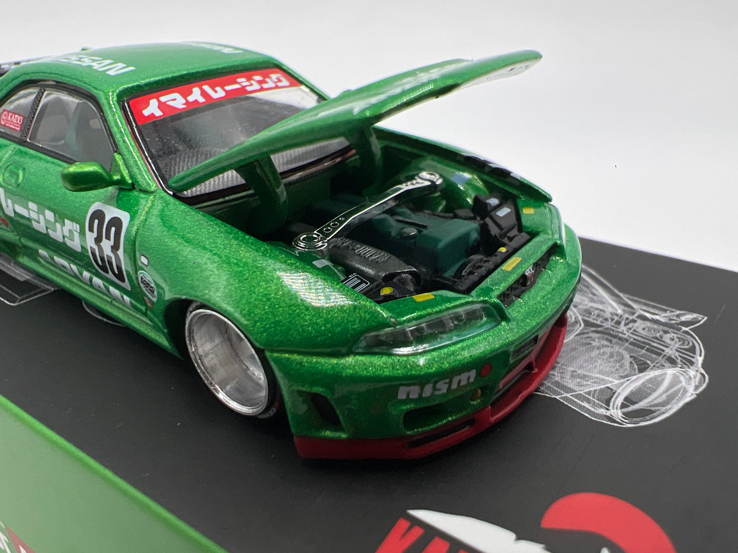Mini GT Kaido House #150 Nissan Skyline GT-R R33 Imai Racing V1 Green