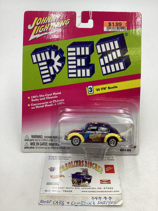 Johnny Lightning Pez #3 66 Volkswagen Beetle Purple