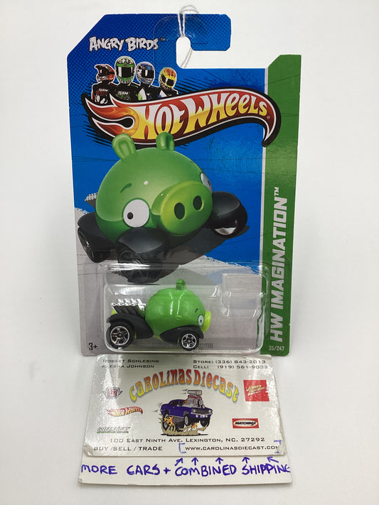 2012 Hot Wheels #35 Angry Birds Minion Green 115E