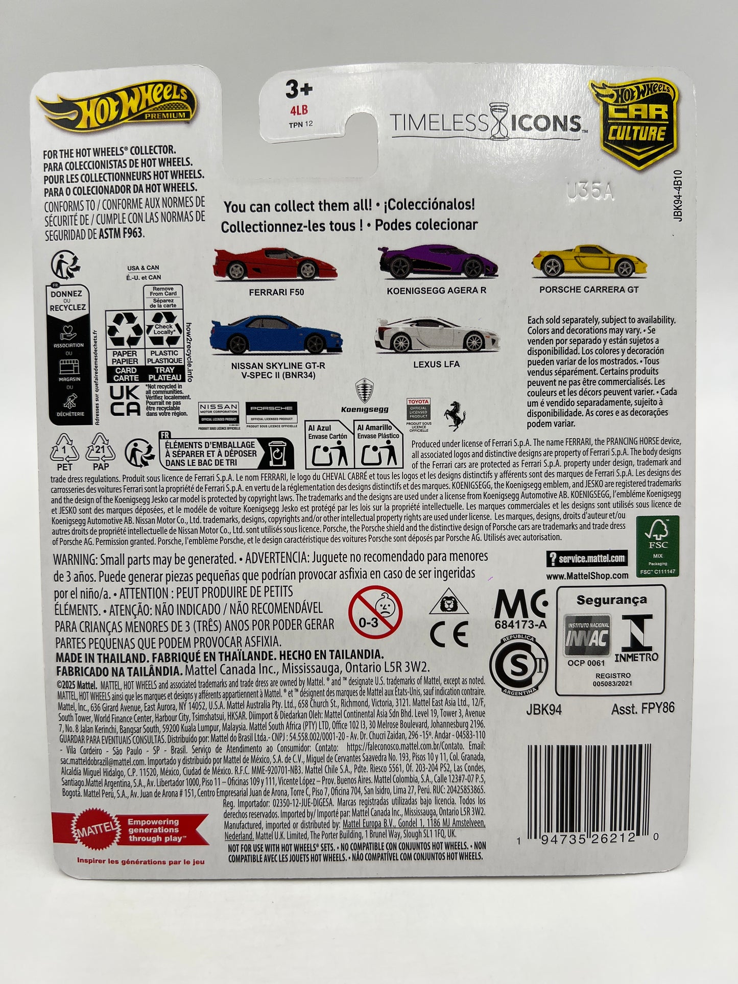 Hot Wheels Premium Car Culture Timeless Icons CHASE #0 Nissan Skyline GT-R V-Spec II BNR34 Black W/Protector