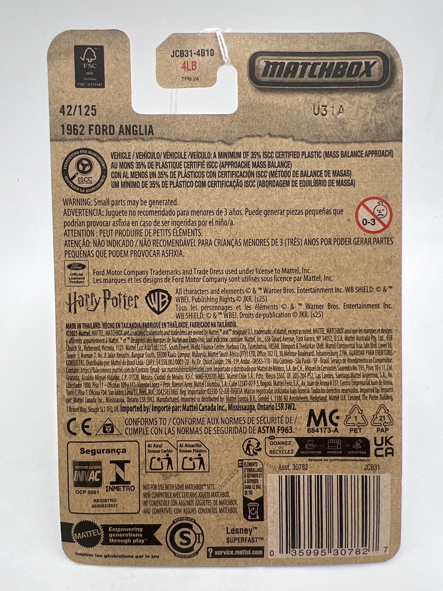 2025 Matchbox #42 Harry Potter 1962 Ford Anglia Light Blue 208F