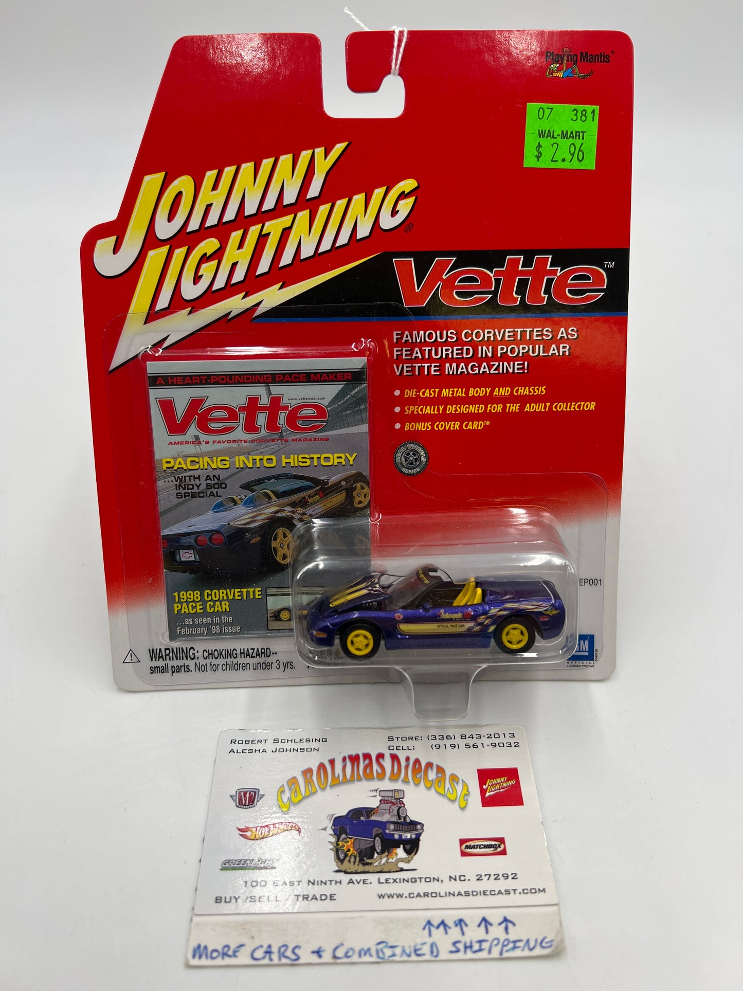 Johnny Lightning Vette 1998 Corvette Pace Car Blue 219E