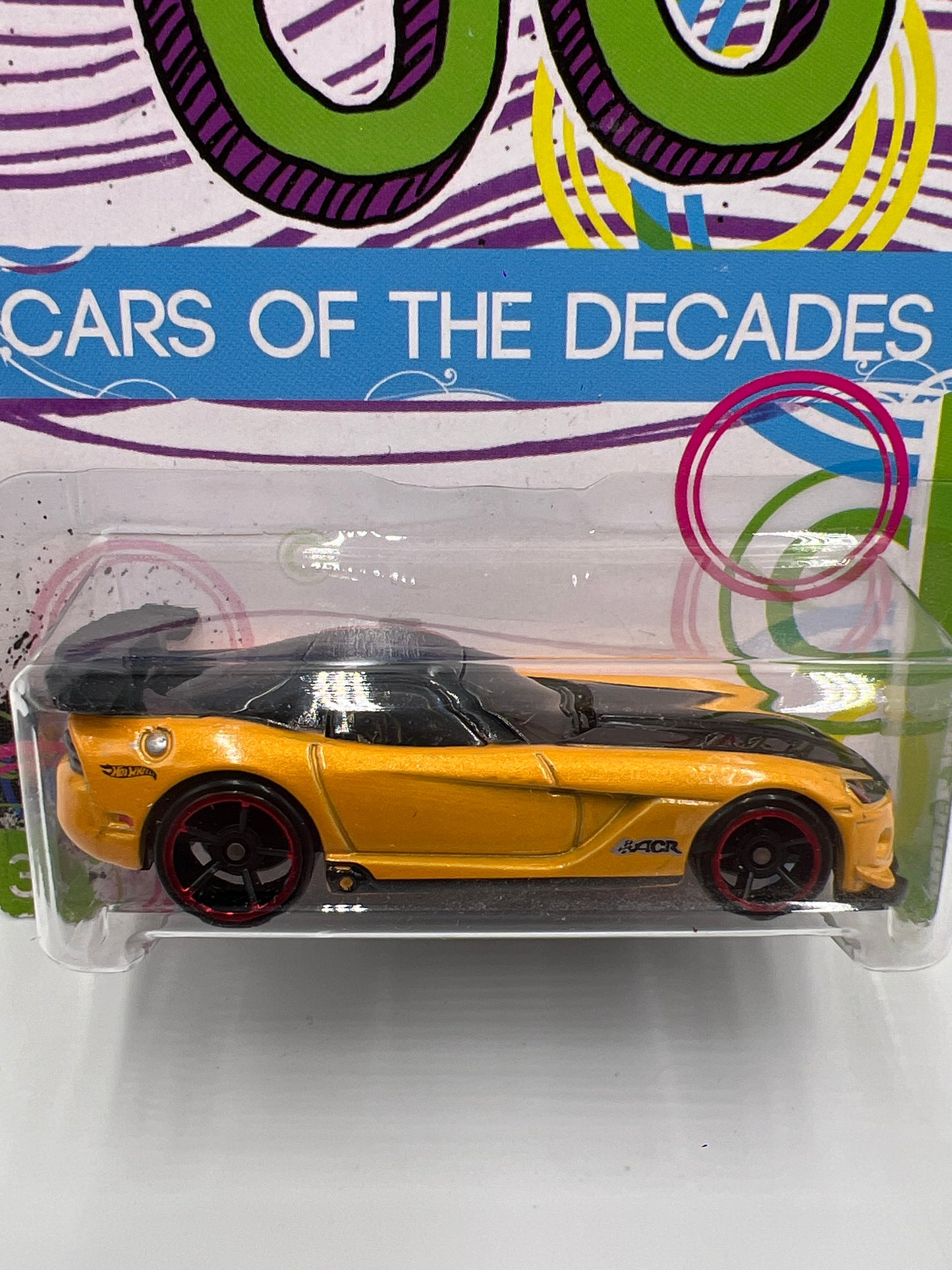 Hot Wheels Cars of the Decades The 00s #31 Dodge Viper SRT10 ACR Yellow W/Protector 2