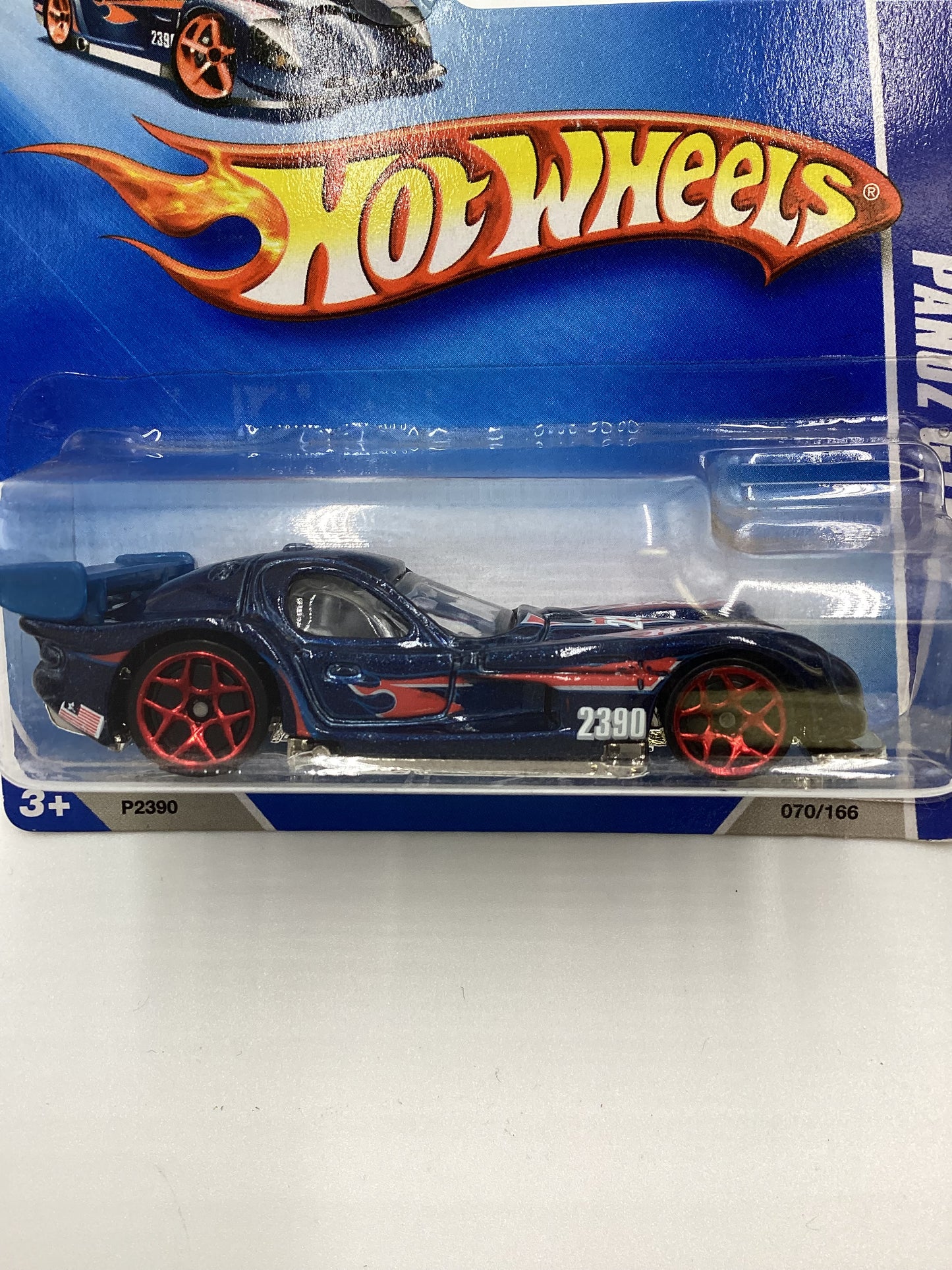 2009 Hot Wheels #070 Panoz GTR-1 Blue Short Card