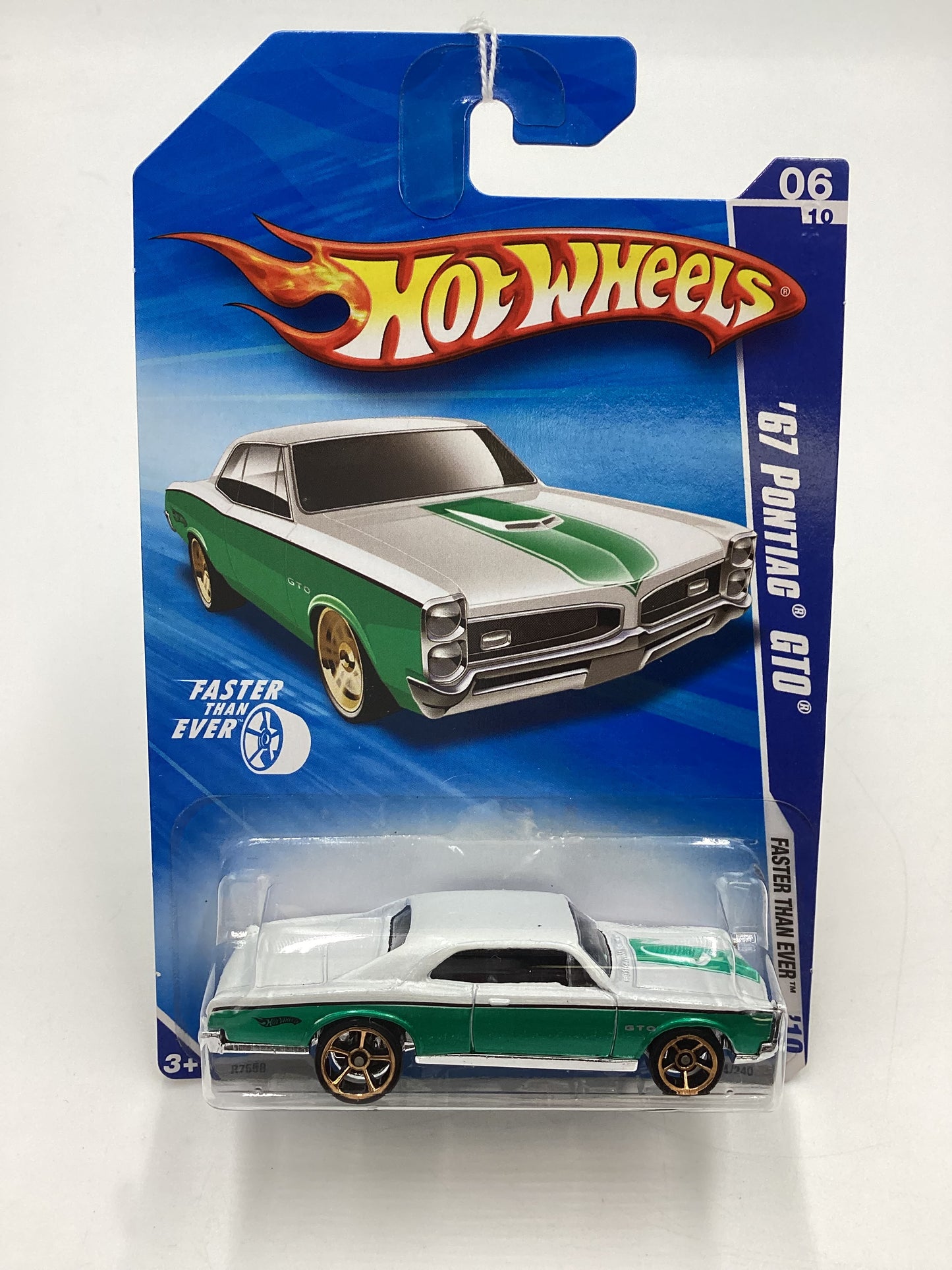 2010 Hot Wheels #134 ‘67 Pontiac GTO Green/White Faster Than Ever 59F