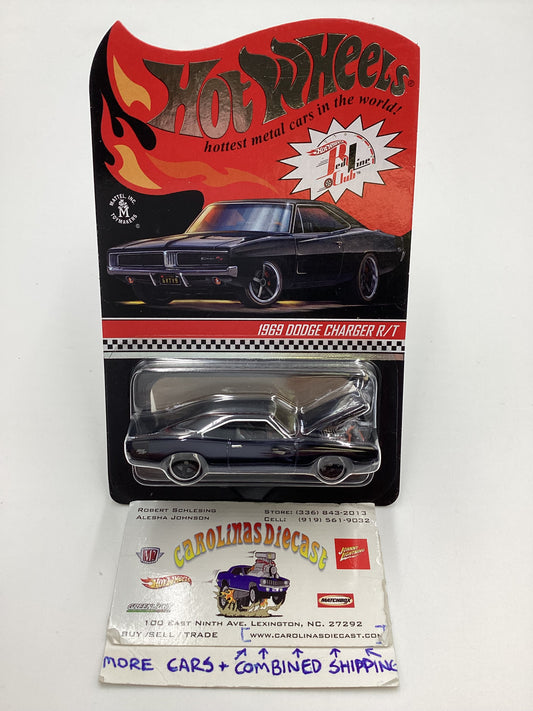 2020 Hot wheels Redline club RLC 10325/17500 1969 Dodge Charger R/T Black W/ protector