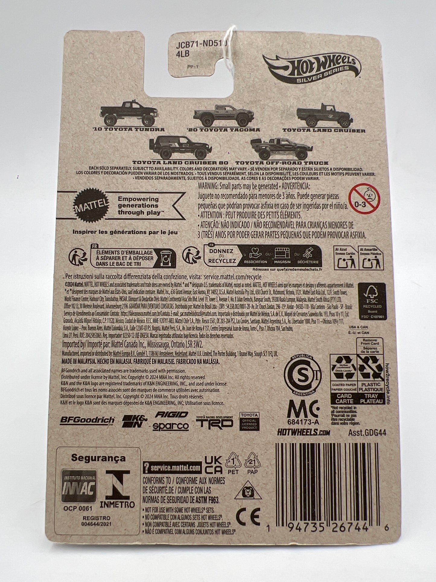 2025 Hot Wheels Silver Series Toyota Set #1 10 Toyota Tundra Black 163A