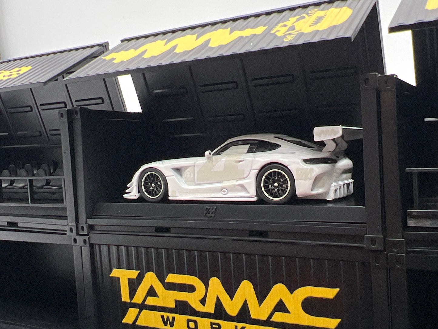 Tarmac Works 4A Like Black Special 4 Car Diorama Box Set W/Mercedes-Benz AMG GT3
