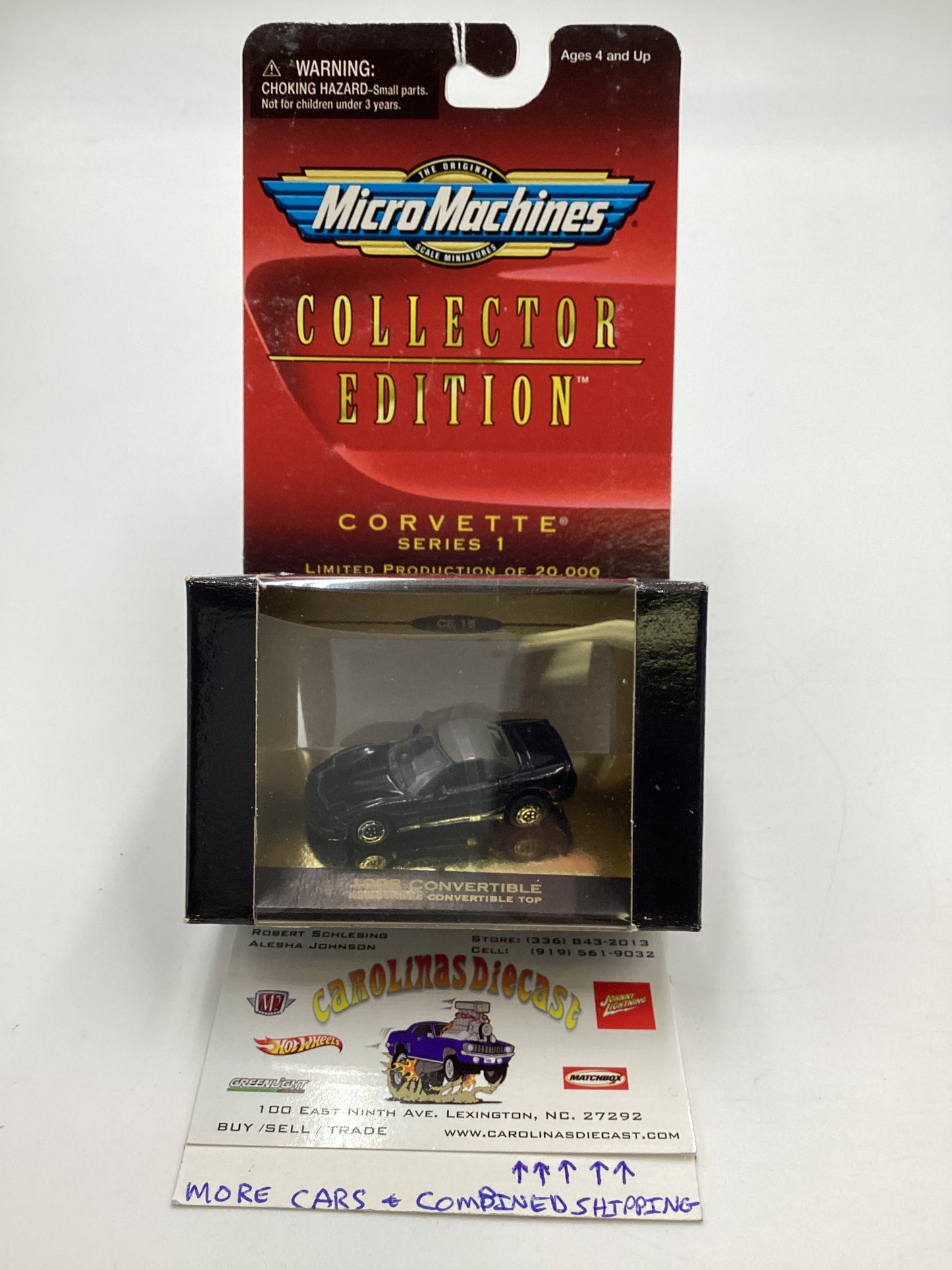Micro Machines Collectors Edition Corvette Series 1 1998 Convertible Black 1/20000 SR CE 15