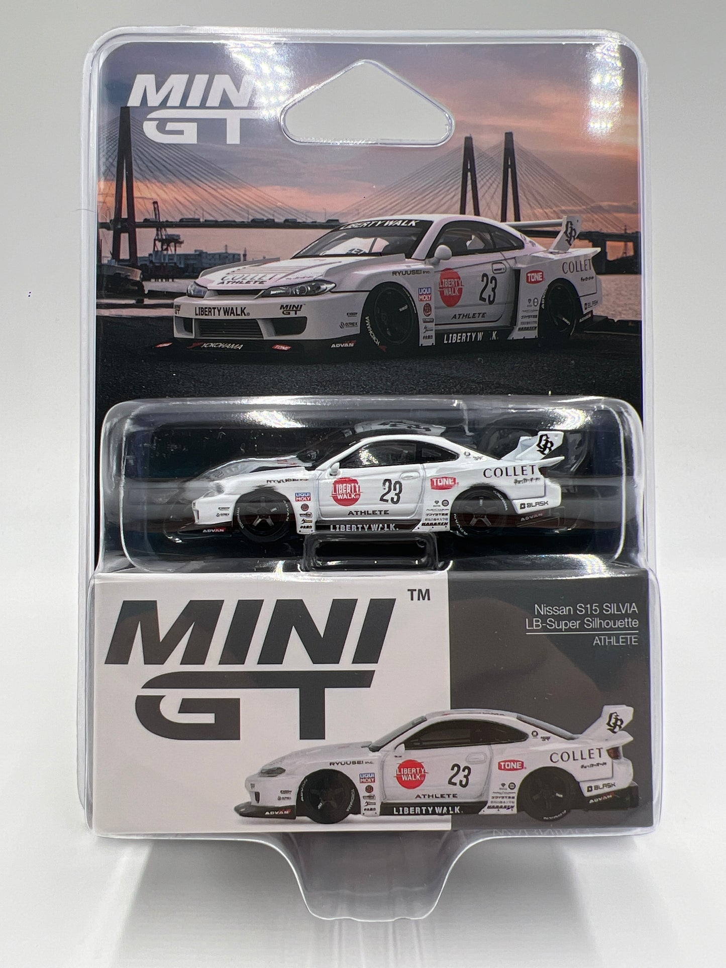 Mini GT #1054 Nissan S15 Silvia LB-Super Silhouette Athlete White