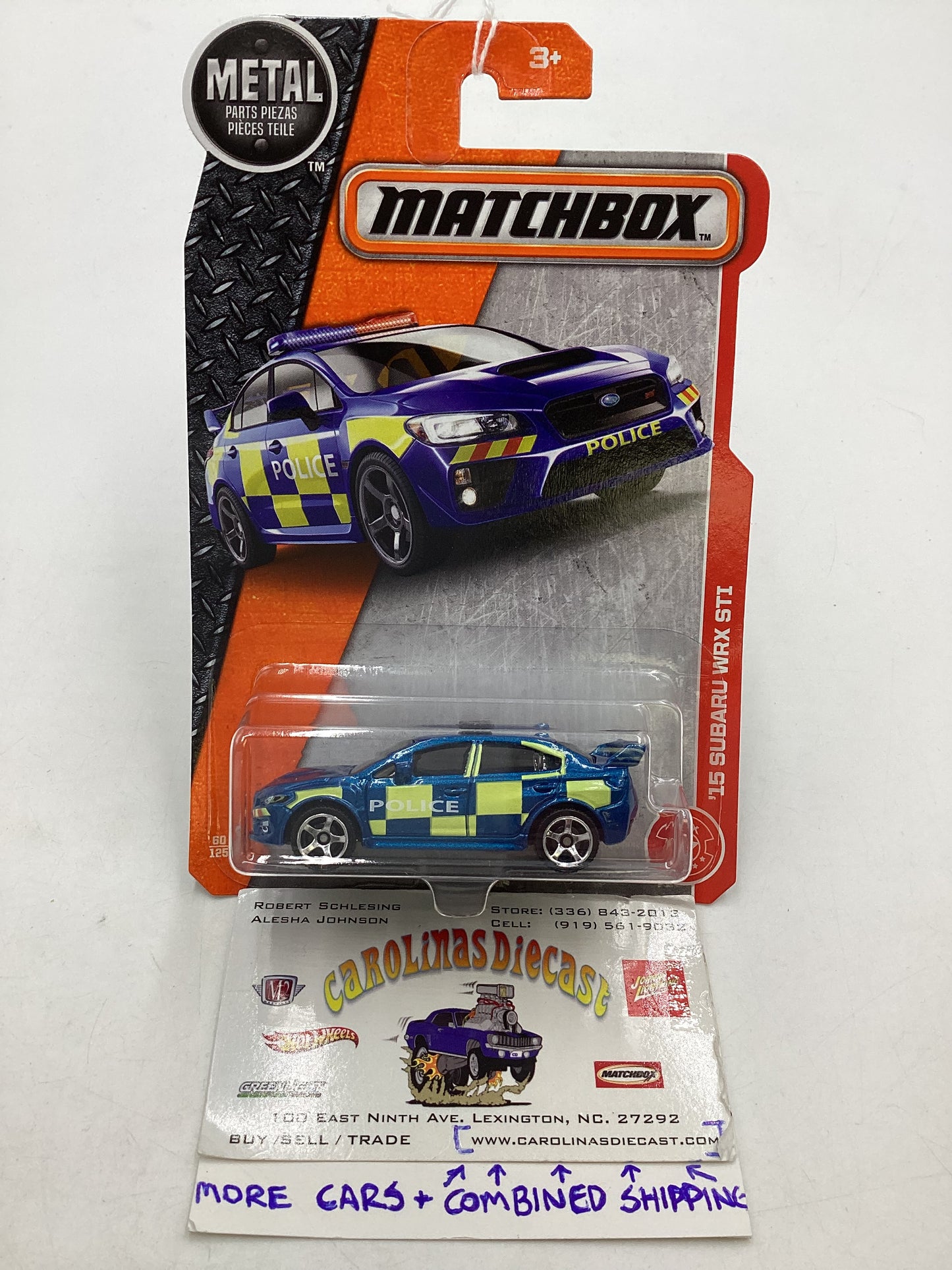 2017 Matchbox Heroic Rescue #60 15 Subaru WRX STI Blue Police 89B